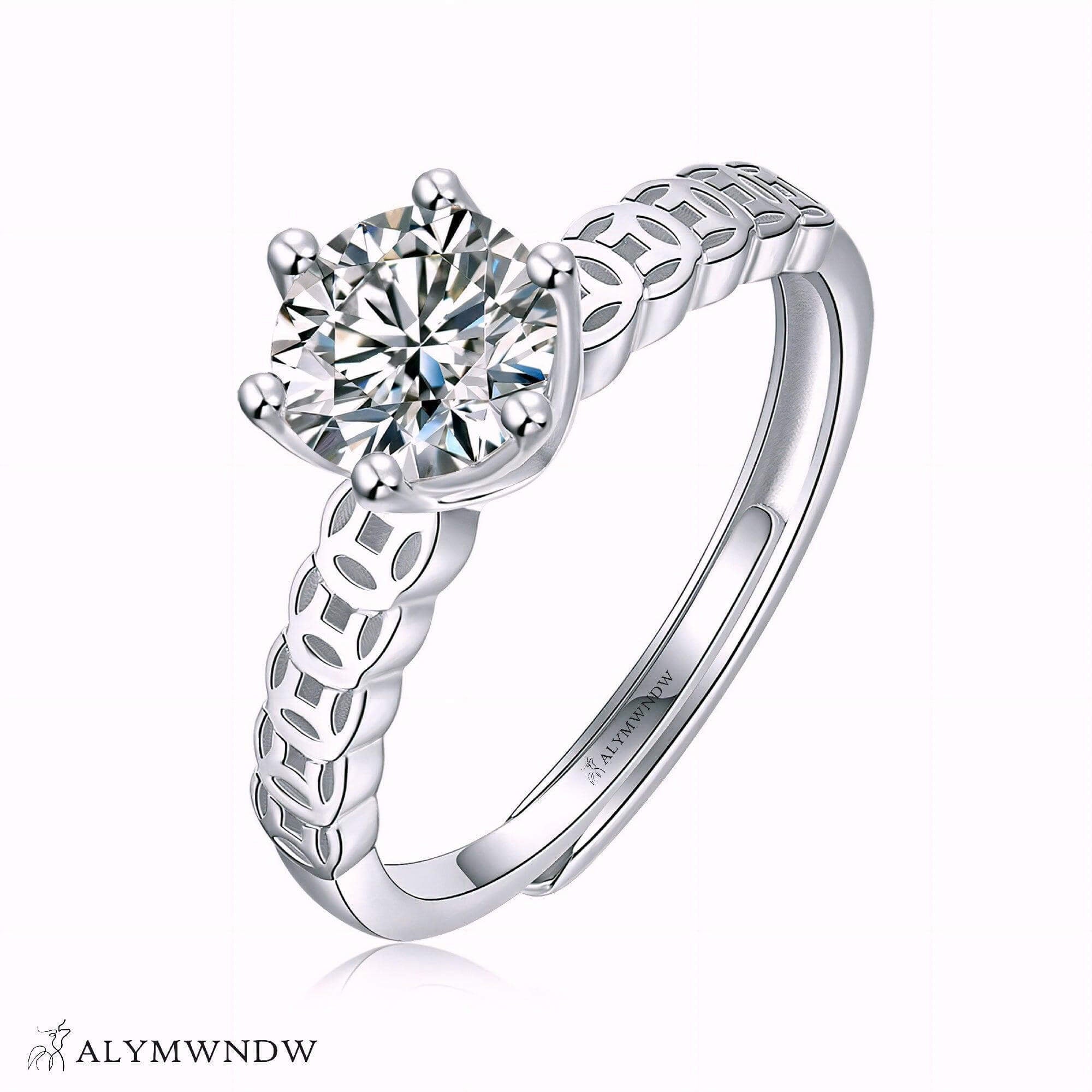 Alymwndw Jewellery Women’s Lab Grown Diamond Ring – Elegant Craft Design - Alymwndw