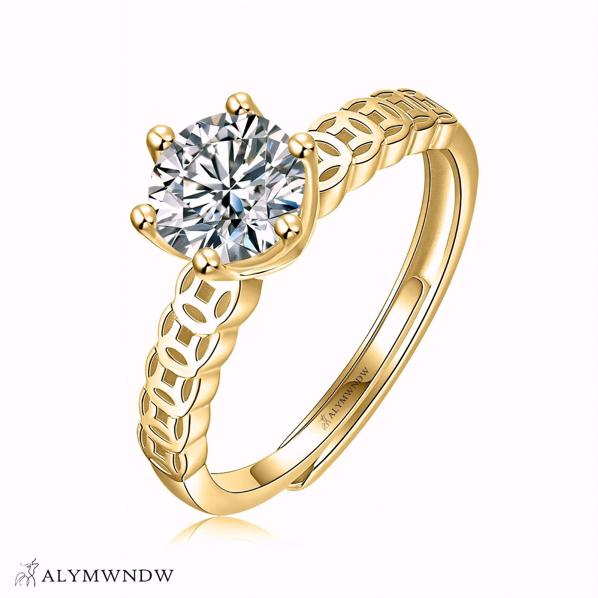 Alymwndw Jewellery Women’s Lab Grown Diamond Ring – Elegant Craft Design - Alymwndw