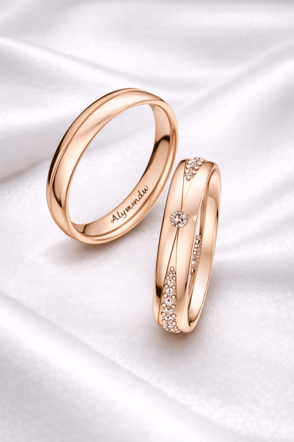 Alymwndw Signature Couple Rings – Elegant Matching Set - Alymwndw