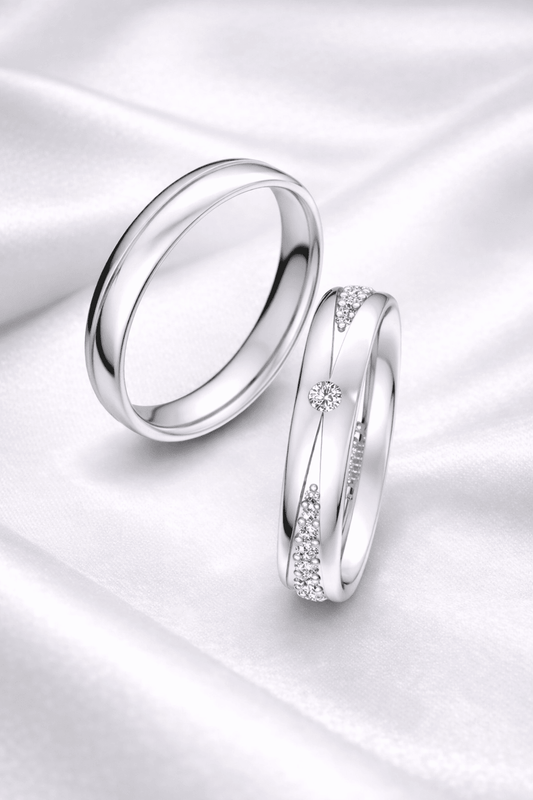 Alymwndw Signature Couple Rings – Elegant Matching Set - Alymwndw