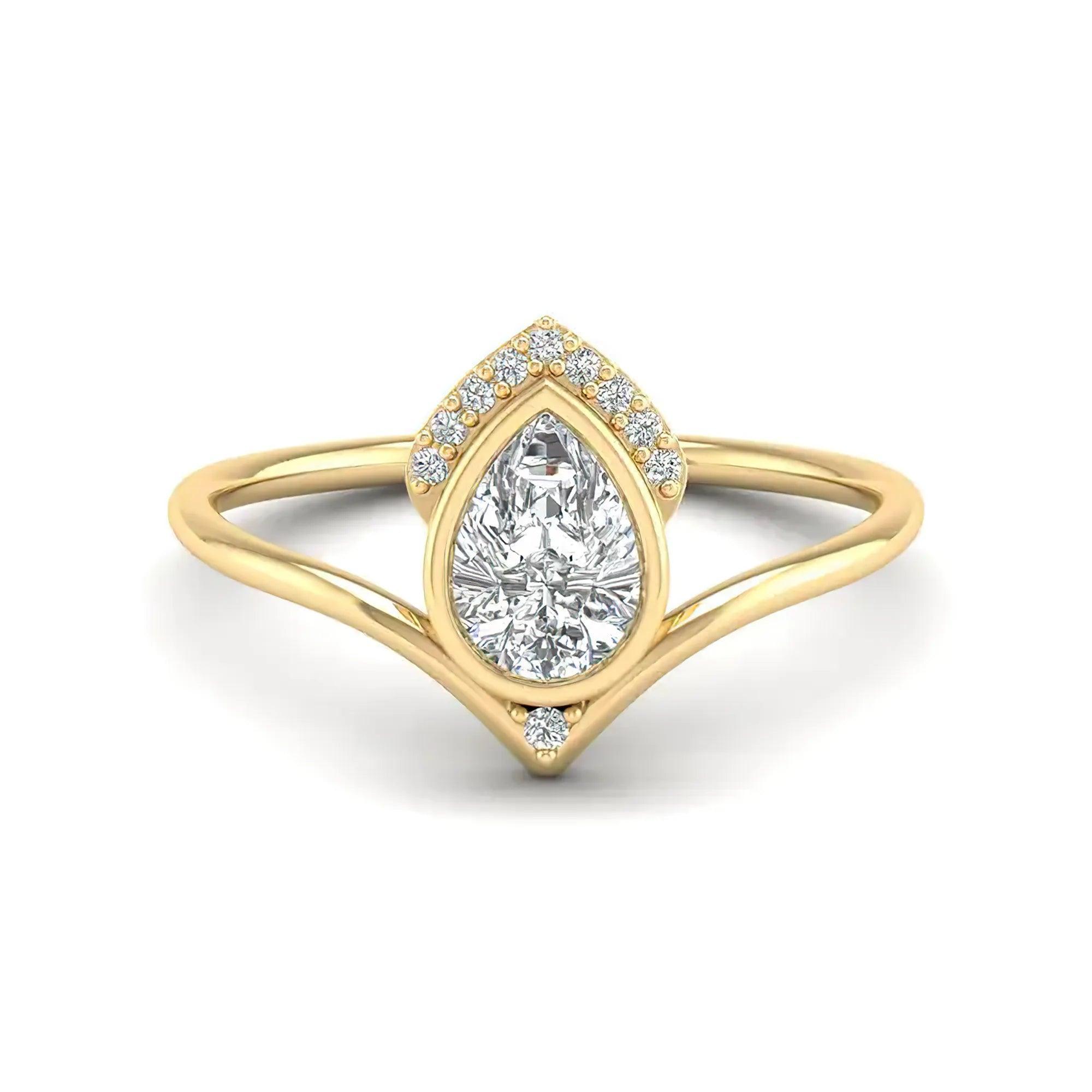 Beadiful Ring With Lab Grown Diamond - Alymwndw
