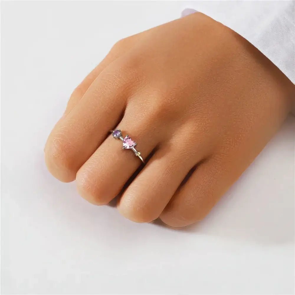 Blush Heart Ring – 925 Silver with Pink Heart Stone - Alymwndw