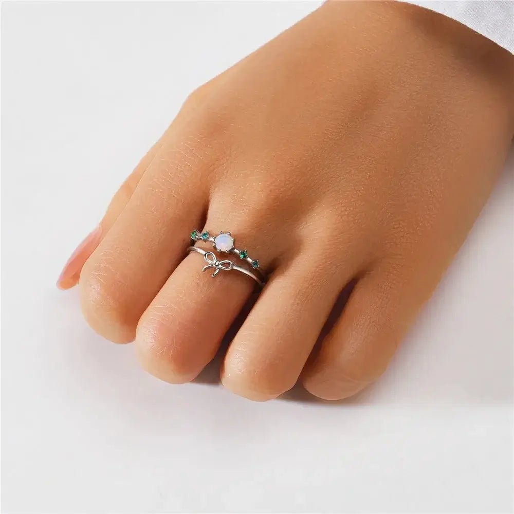 Butterfly Opal Ring – 925 Silver - Alymwndw