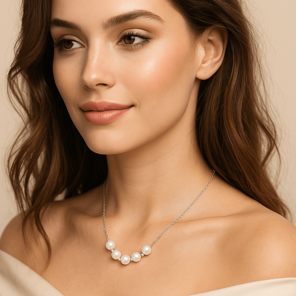 Celia Pearl – Cloud - Inspired Freshwater Pearl Necklace in Silver 925 - Alymwndw