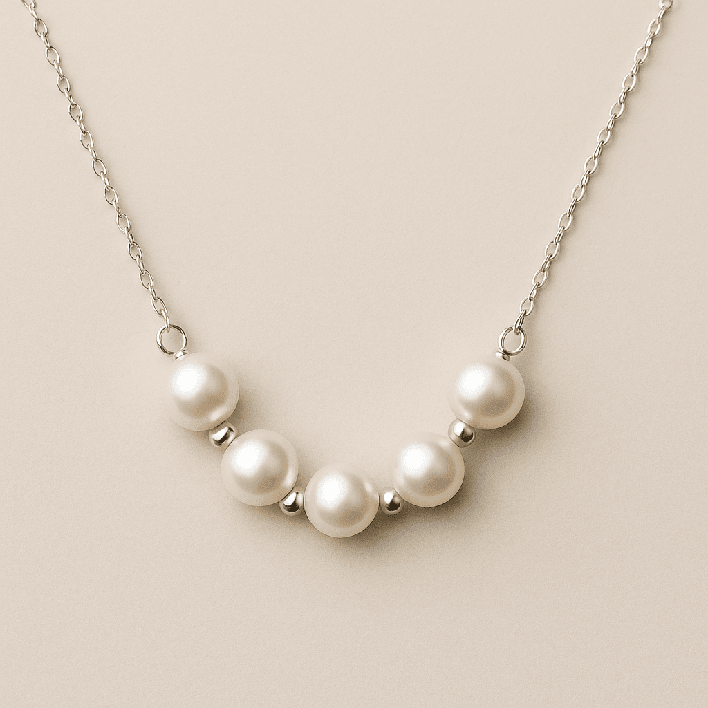 Celia Pearl – Cloud - Inspired Freshwater Pearl Necklace in Silver 925 - Alymwndw