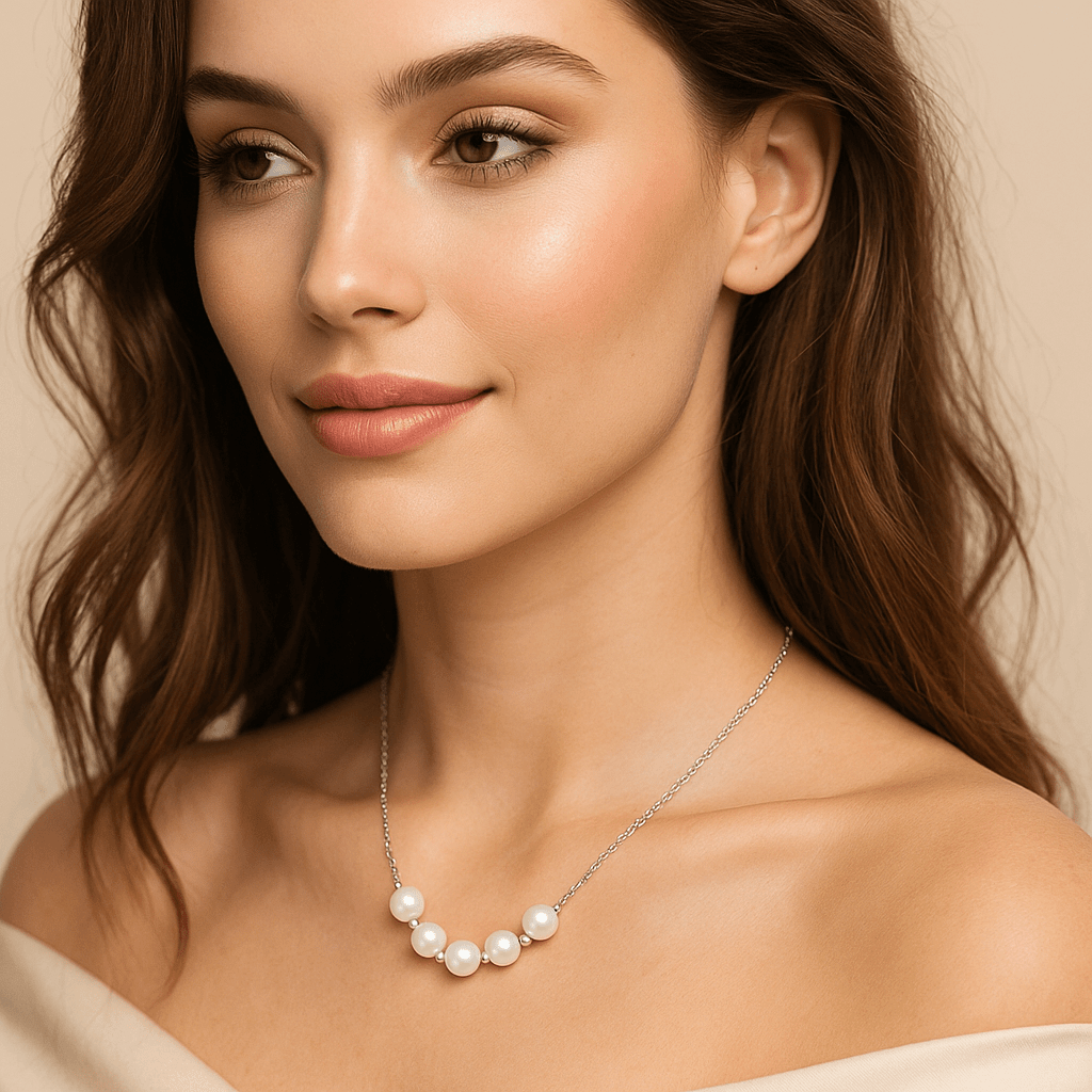 Celia Pearl – Cloud - Inspired Freshwater Pearl Necklace in Silver 925 - Alymwndw