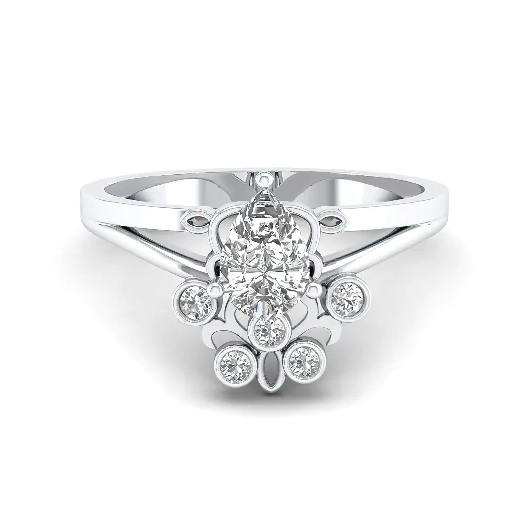 Certified Lab Grown Diamond Ring - PEAR CUT – 18K Gold – Premium Luxury - Alymwndw