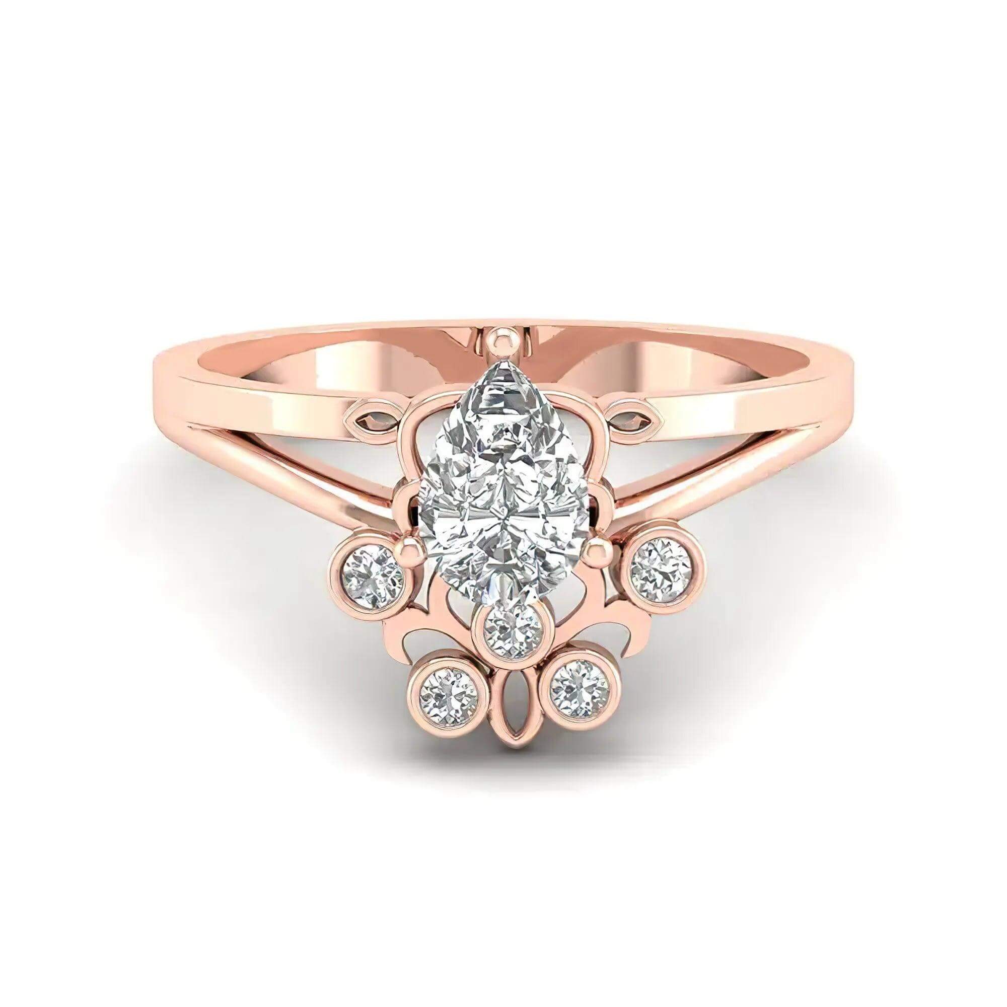 Certified Lab Grown Diamond Ring - PEAR CUT – 18K Gold – Premium Luxury - Alymwndw