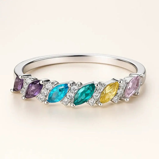 Chromatic Cascade Ring - 925 Sterling Silver Ring - Alymwndw