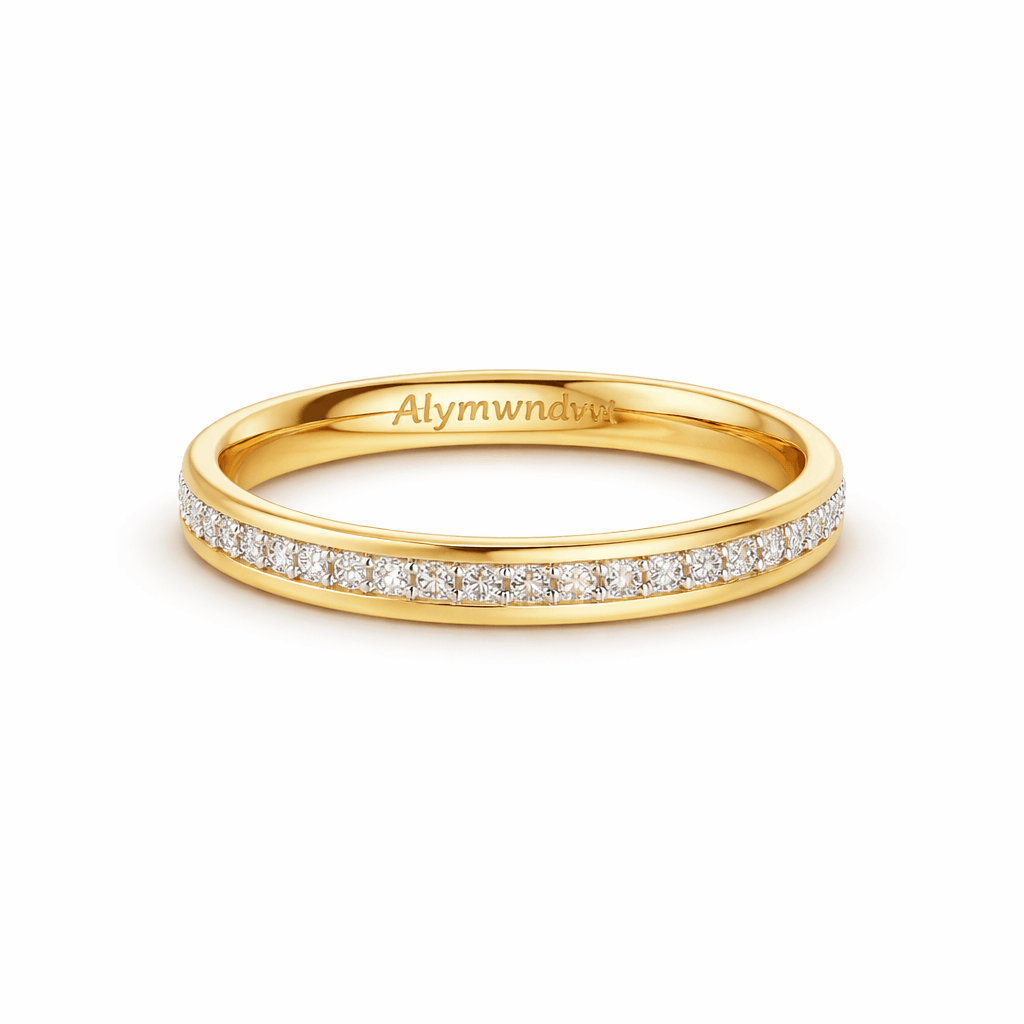 Classic Diamond Wedding Band – Silver, Gold & Platinum - Alymwndw