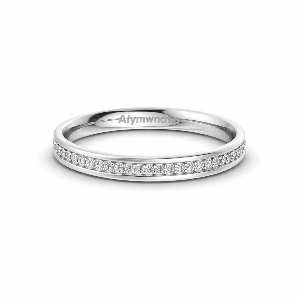 Classic Diamond Wedding Band – Silver, Gold & Platinum - Alymwndw