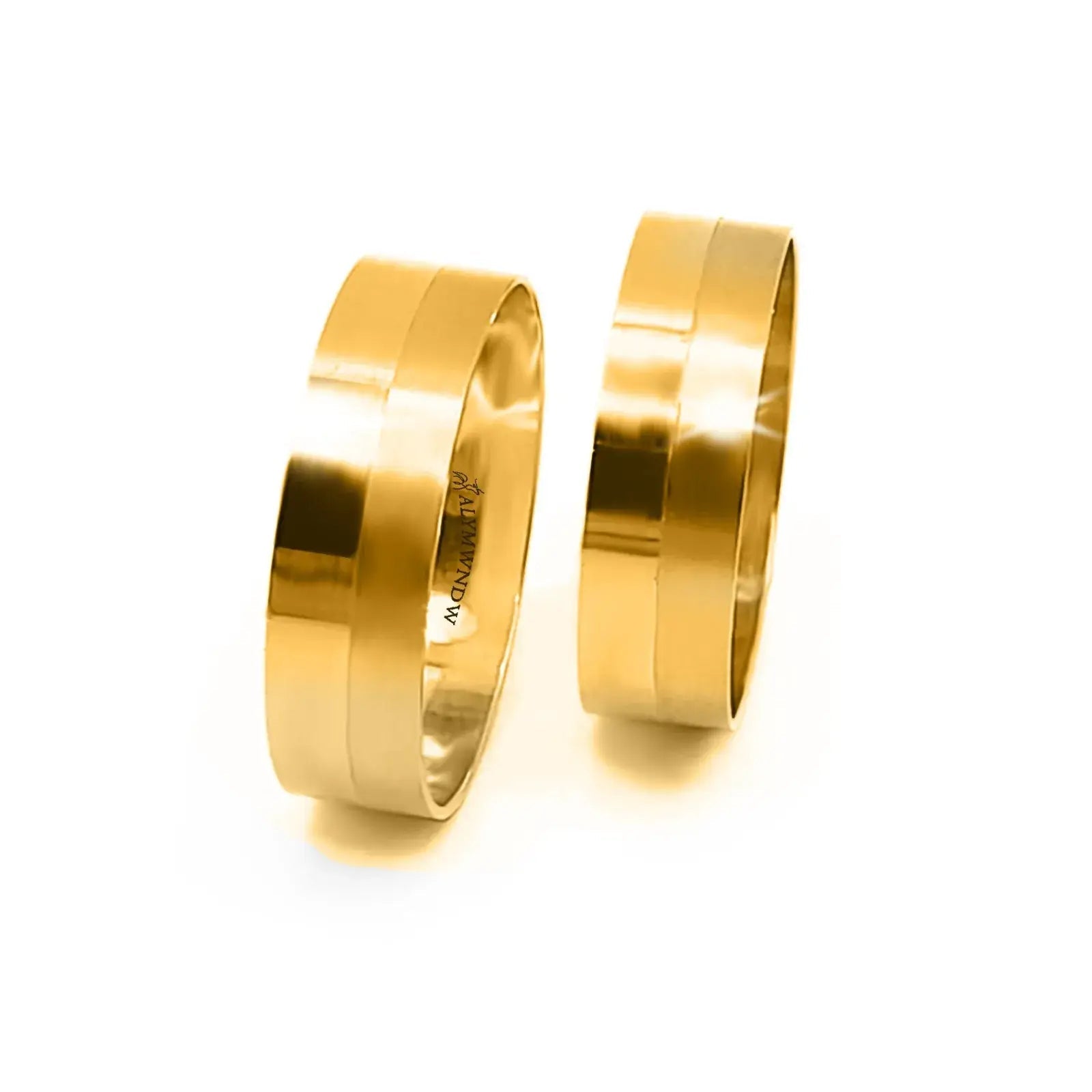 Classic Flat Wedding Band Rings – Gold, Platinum & Rose Gold (WB118R) - Alymwndw