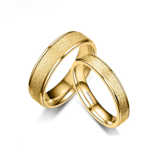 Classic Matte Couple Rings – Gold, Silver & Rose Gold - Alymwndw