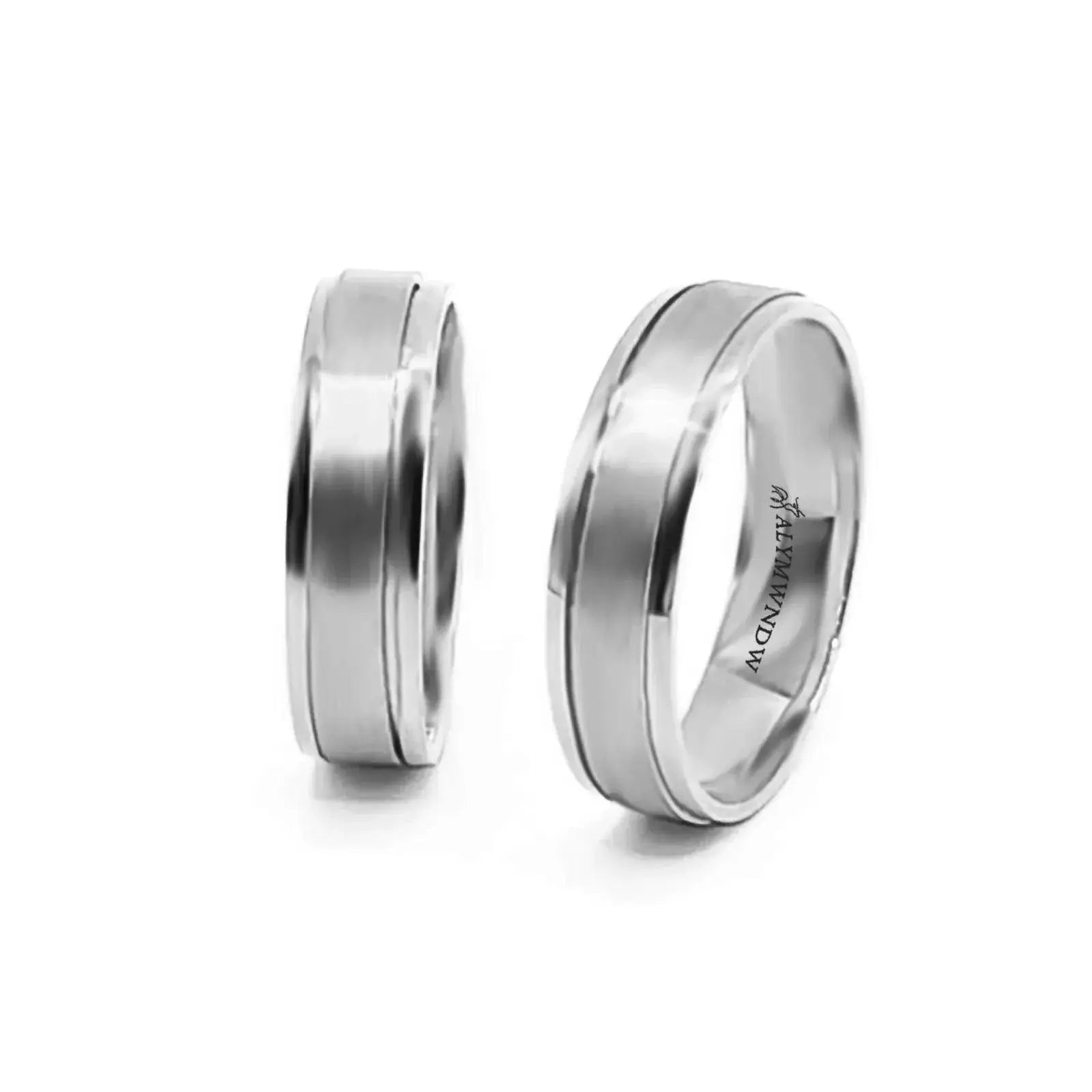 Classic Wedding Band Rings – Gold, Platinum & Rose Gold (WB127R) - Alymwndw