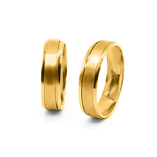 Classic Wedding Band Rings – Gold, Platinum & Rose Gold (WB127R) - Alymwndw