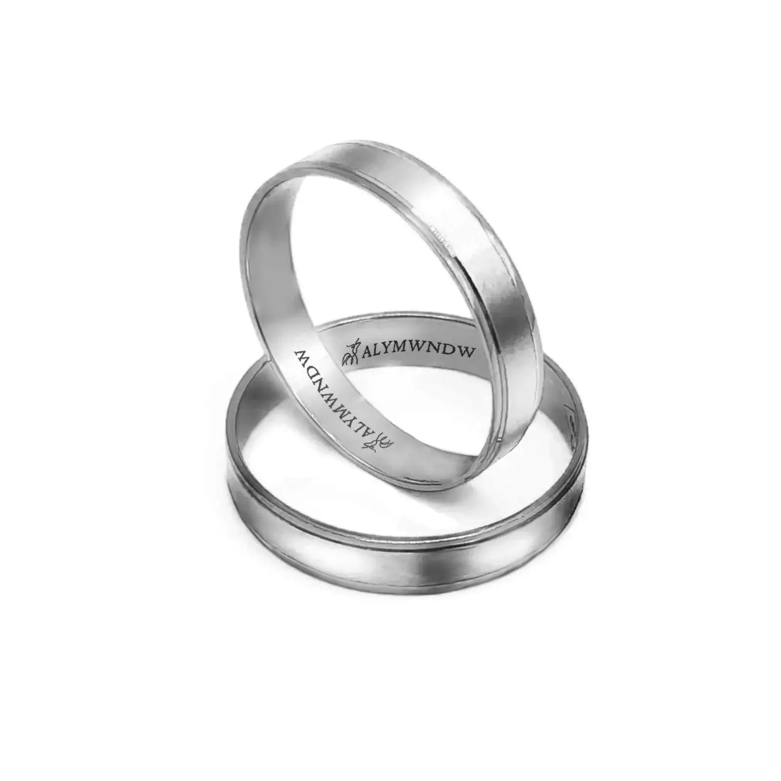 Classic Wedding Band Rings Set – Gold, Platinum & Rose Gold (WB128R) - Alymwndw