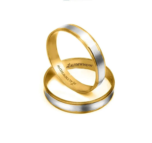 Classic Wedding Band Rings Set – Gold, Platinum & Rose Gold (WB128R) - Alymwndw