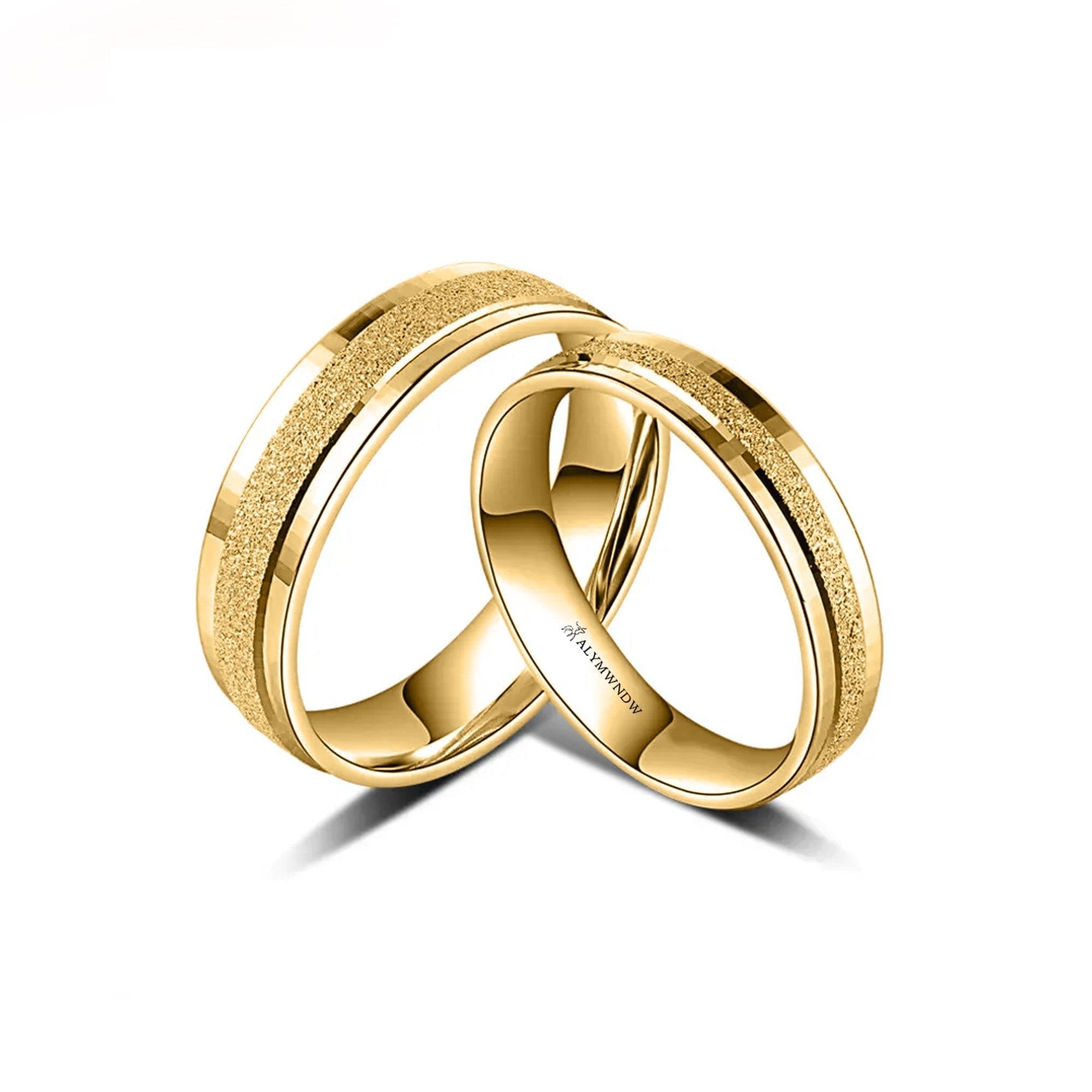 Cross Design Couple Rings – Gold, Silver & Rose Gold - Alymwndw