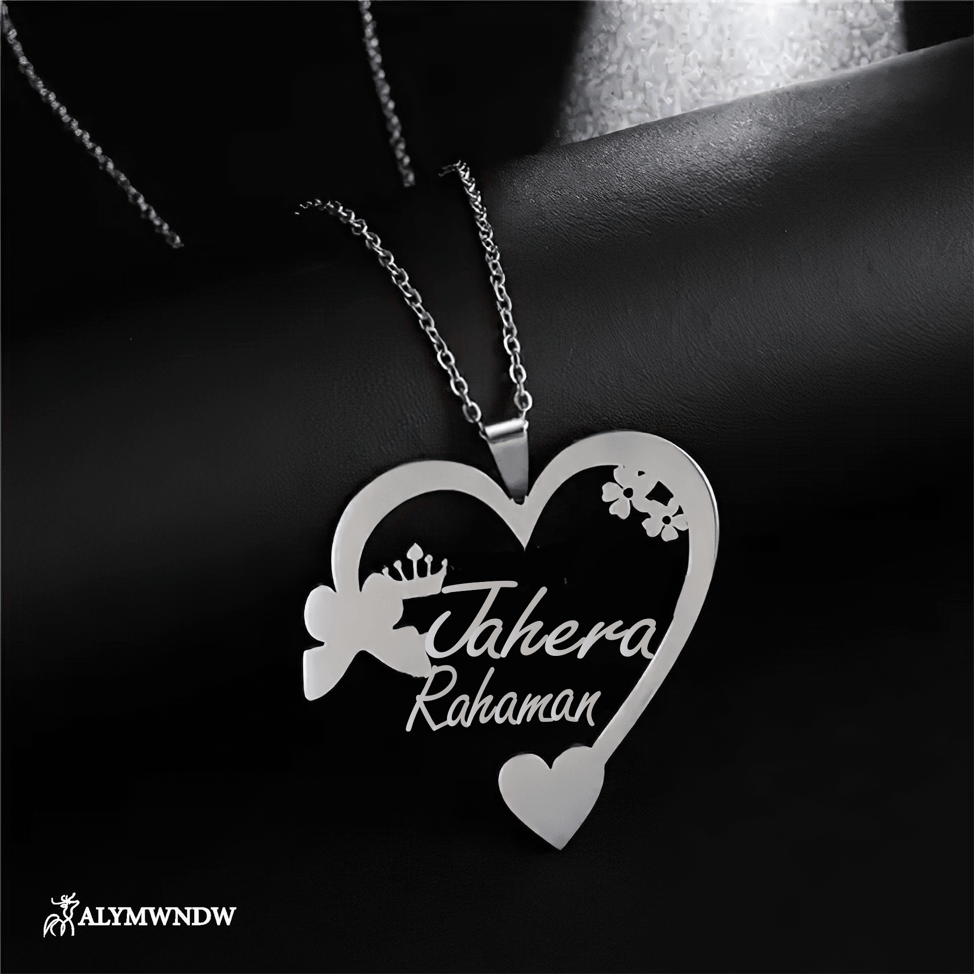 Custom Couple Name Necklace with Heart – Personalized Gold Necklace - Alymwndw