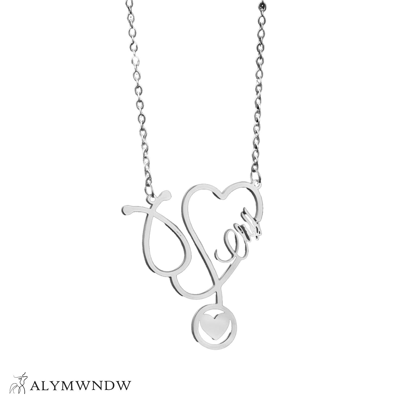 Custom Couple Name Necklace with Heart – Personalized Gold Necklace - Alymwndw