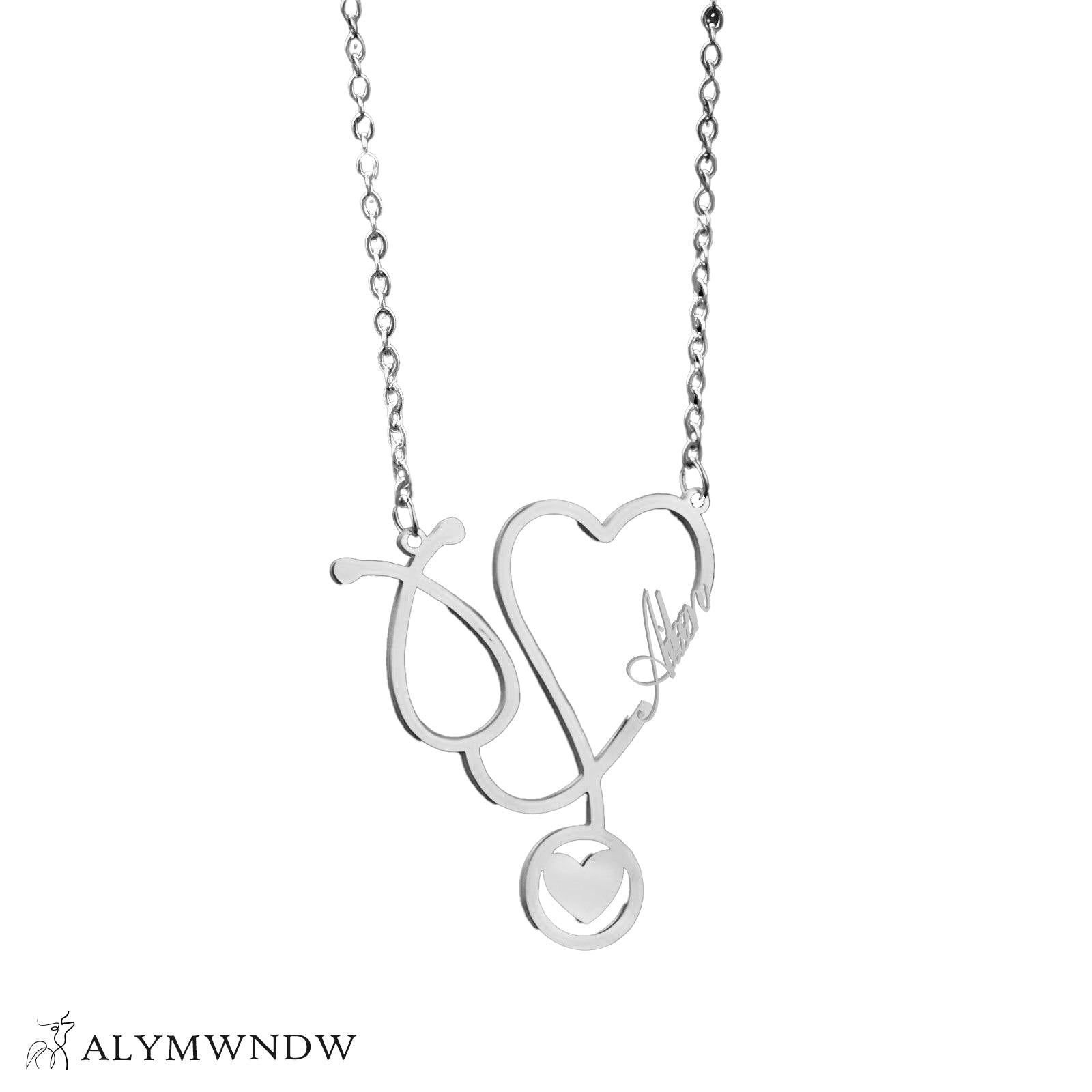 Custom Couple Name Necklace with Heart – Personalized Gold Necklace - Alymwndw