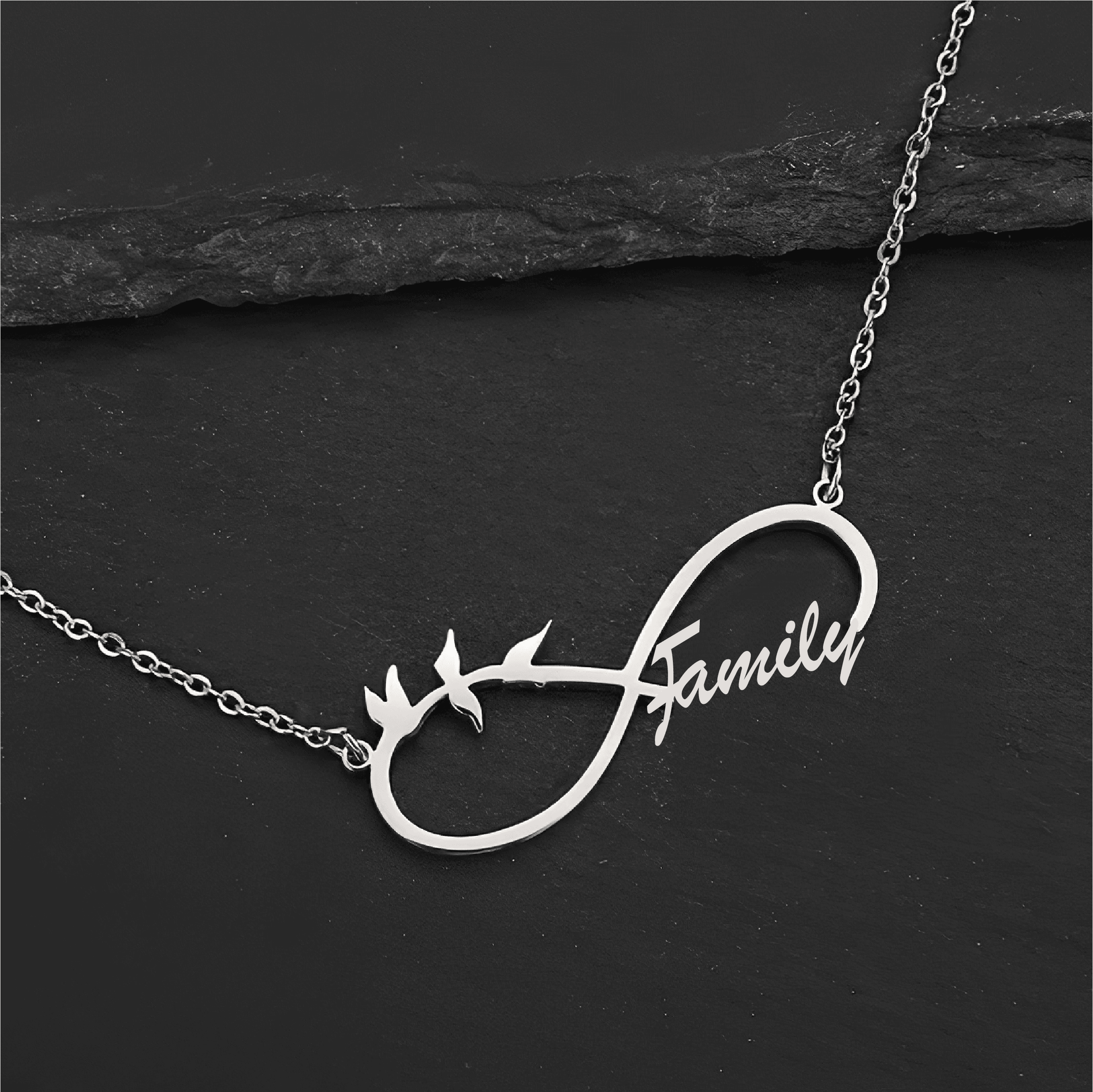 Custom Family Name Infinity Necklace – Personalized Gold Necklace - Alymwndw