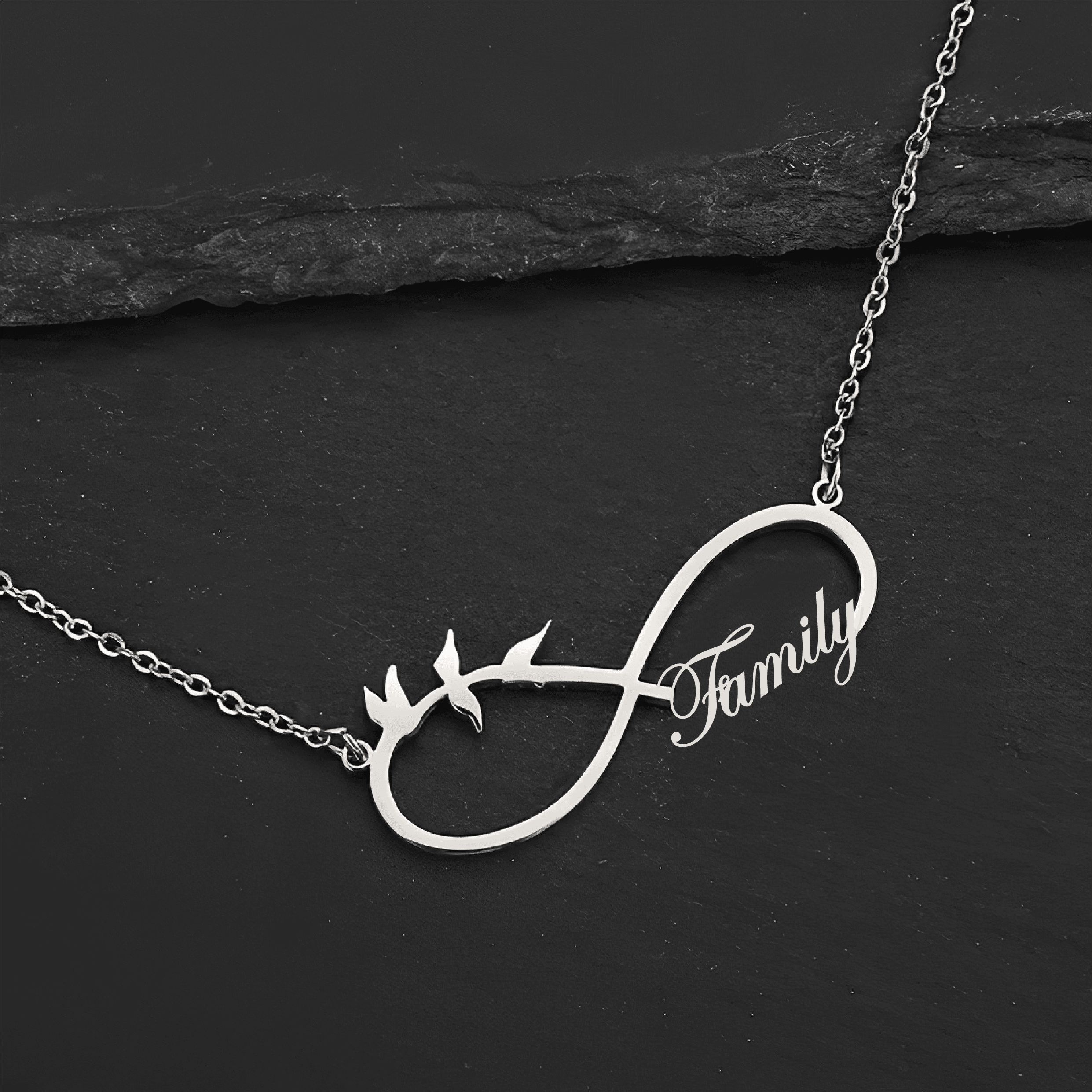 Custom Family Name Infinity Necklace – Personalized Gold Necklace - Alymwndw