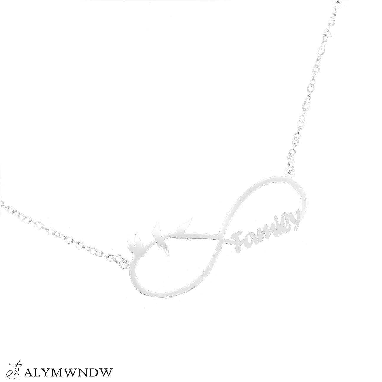 Custom Family Name Infinity Necklace – Personalized Gold Necklace - Alymwndw