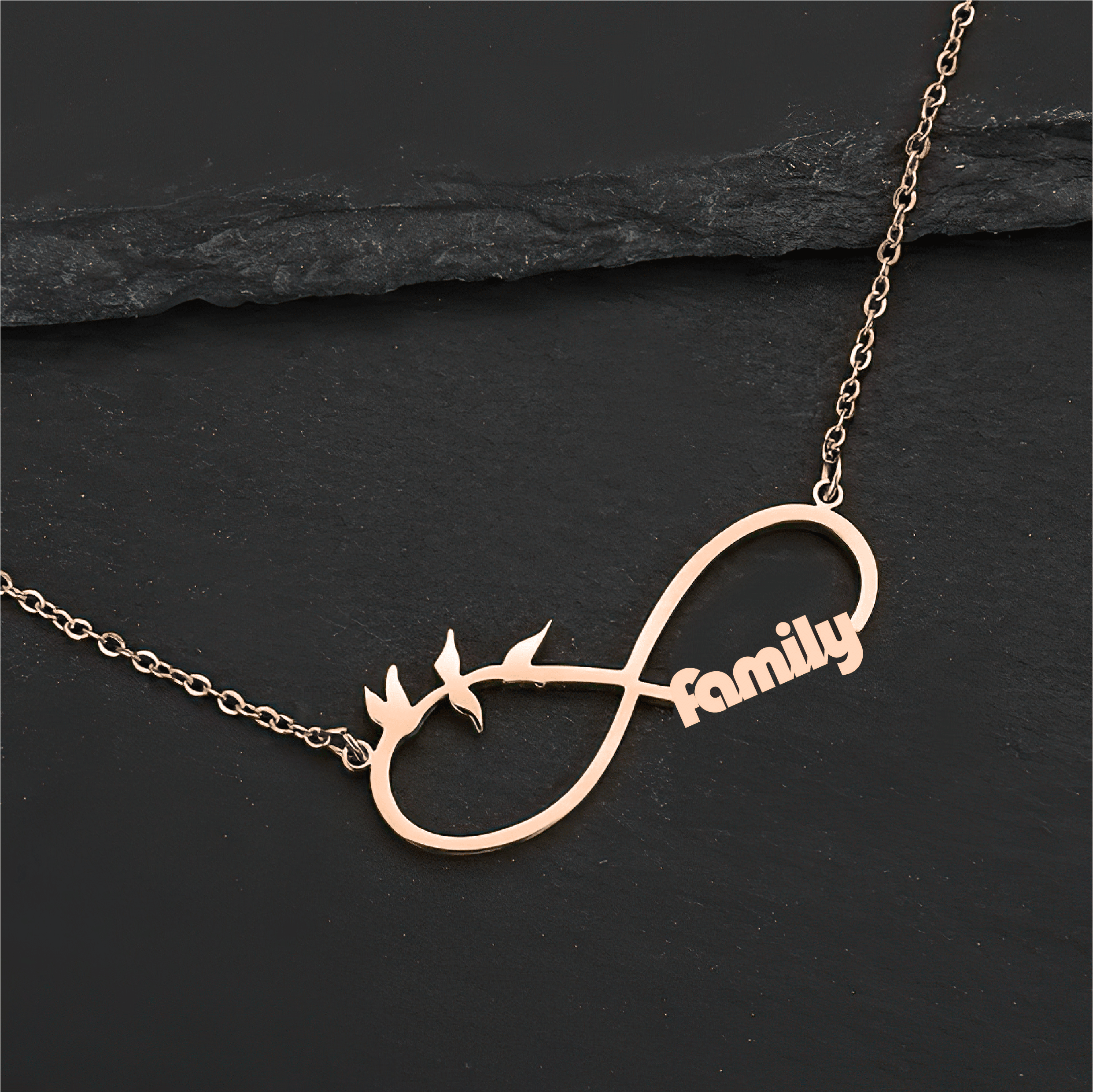Custom Family Name Infinity Necklace – Personalized Gold Necklace - Alymwndw