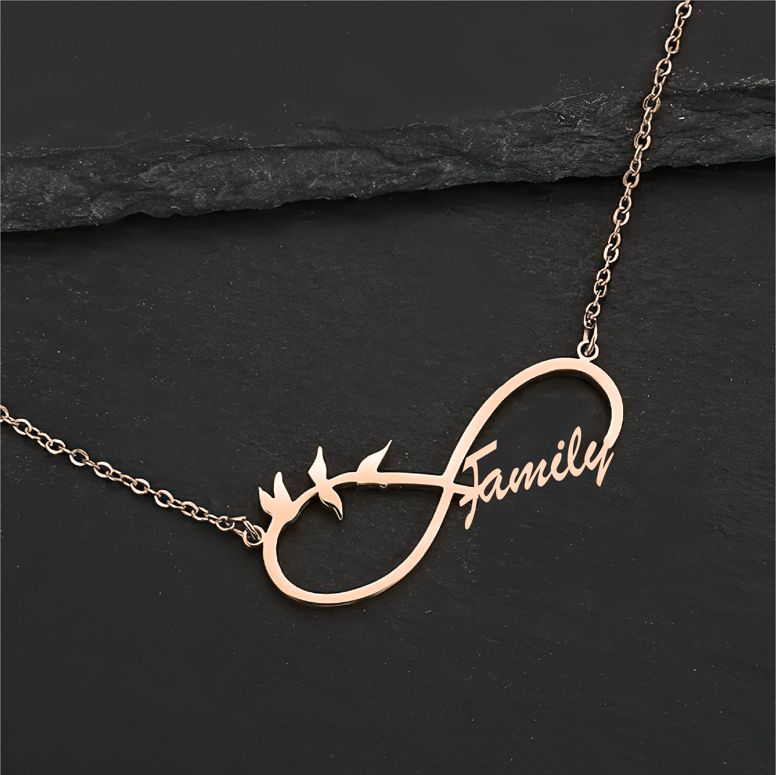 Custom Family Name Infinity Necklace – Personalized Gold Necklace - Alymwndw