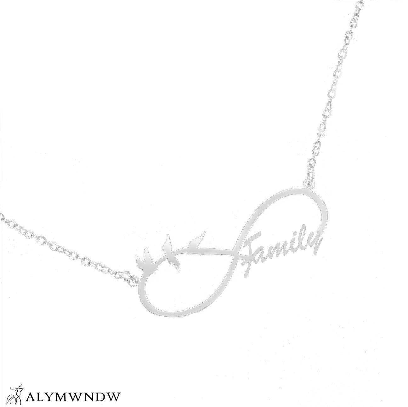 Custom Family Name Infinity Necklace – Personalized Gold Necklace - Alymwndw