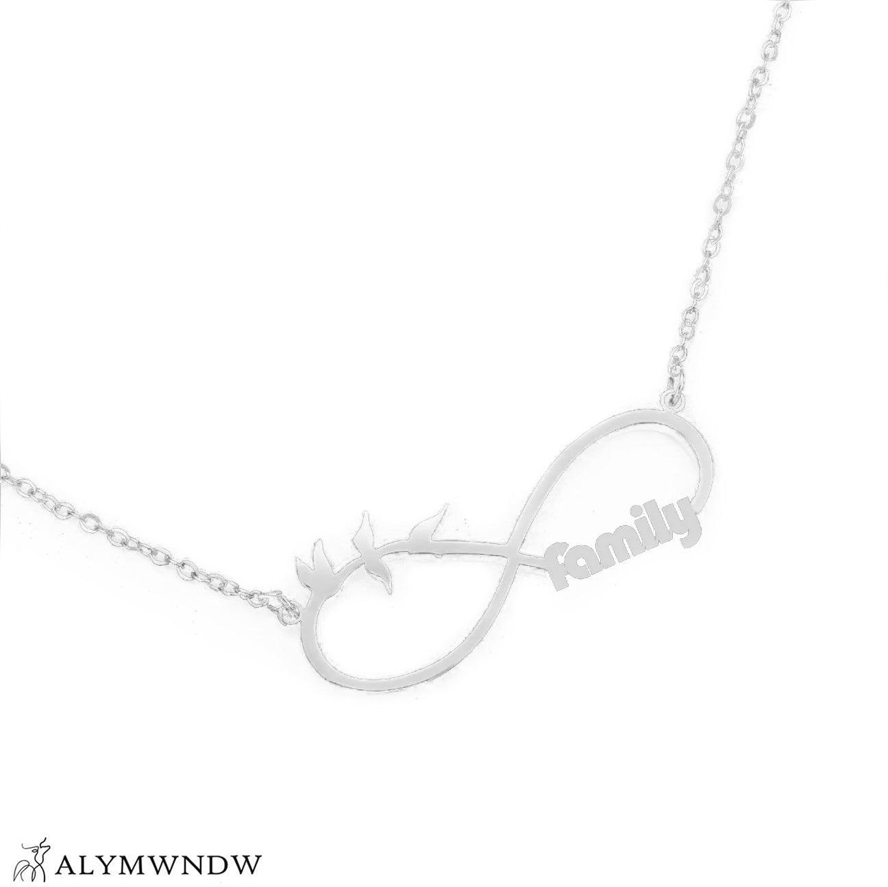 Custom Family Name Infinity Necklace – Personalized Gold Necklace - Alymwndw
