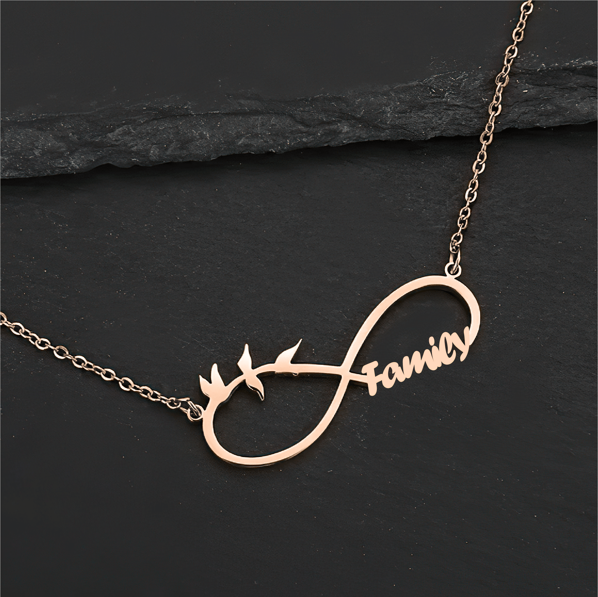 Custom Family Name Infinity Necklace – Personalized Gold Necklace - Alymwndw