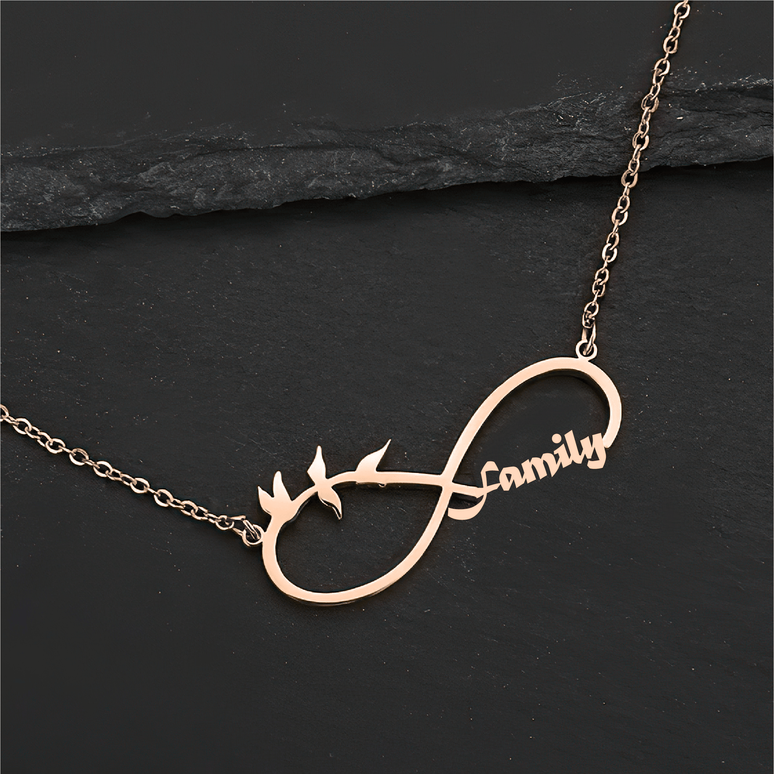 Custom Family Name Infinity Necklace – Personalized Gold Necklace - Alymwndw