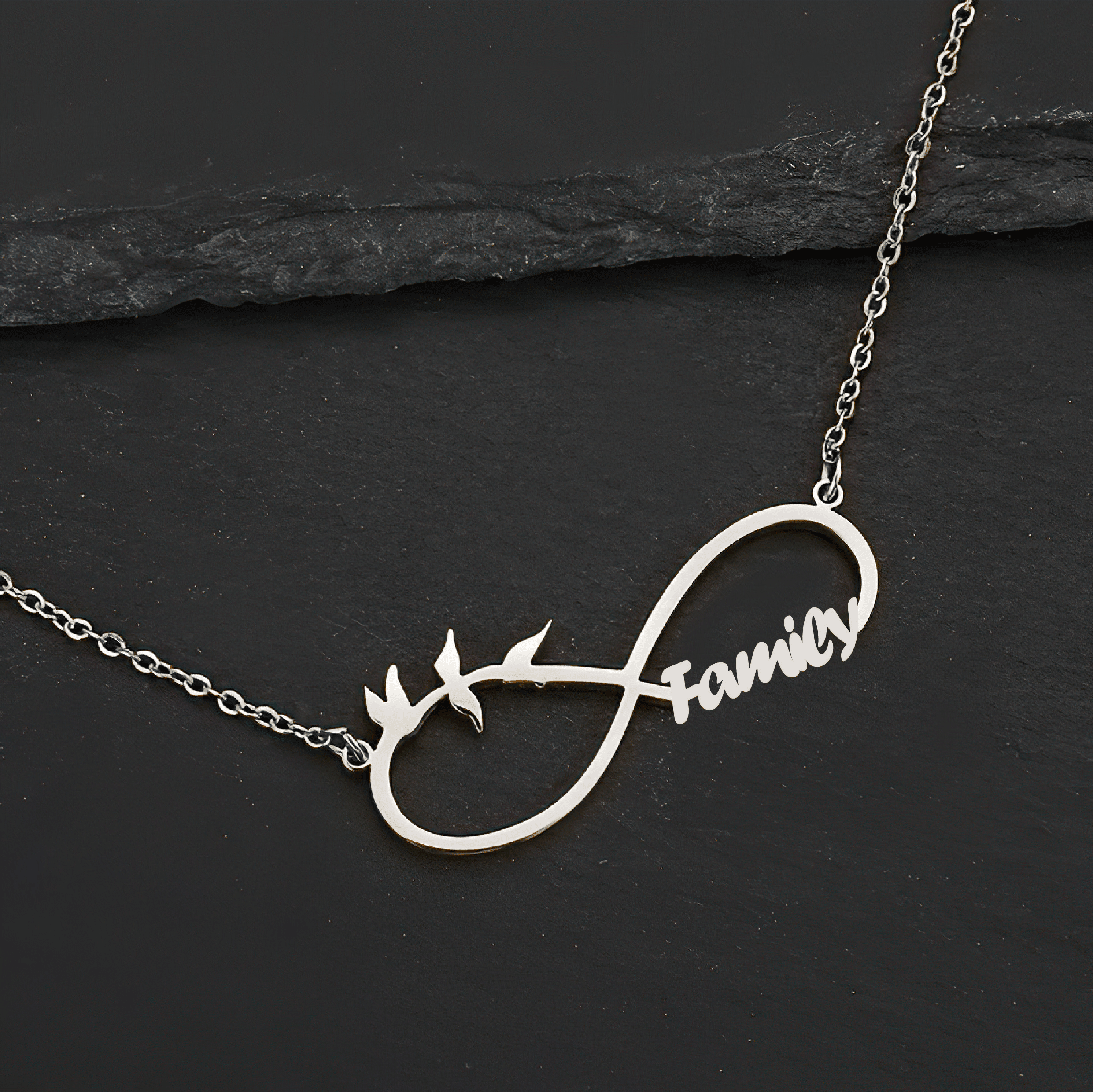 Custom Family Name Infinity Necklace – Personalized Gold Necklace - Alymwndw