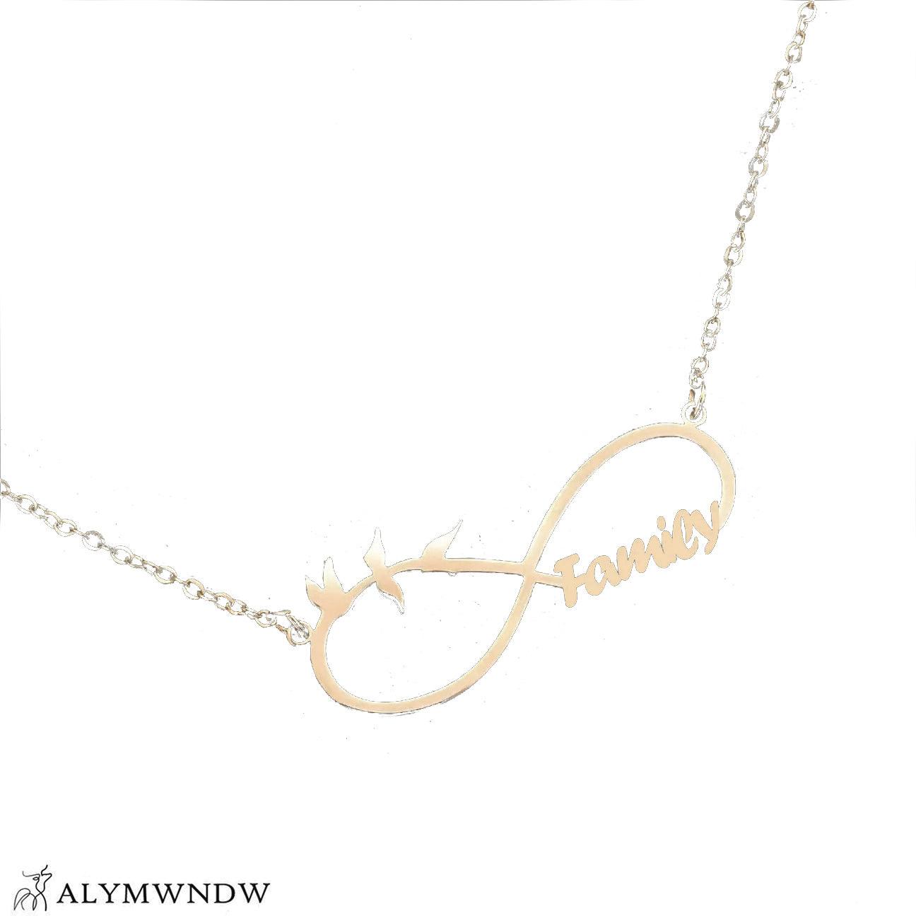 Custom Family Name Infinity Necklace – Personalized Gold Necklace - Alymwndw