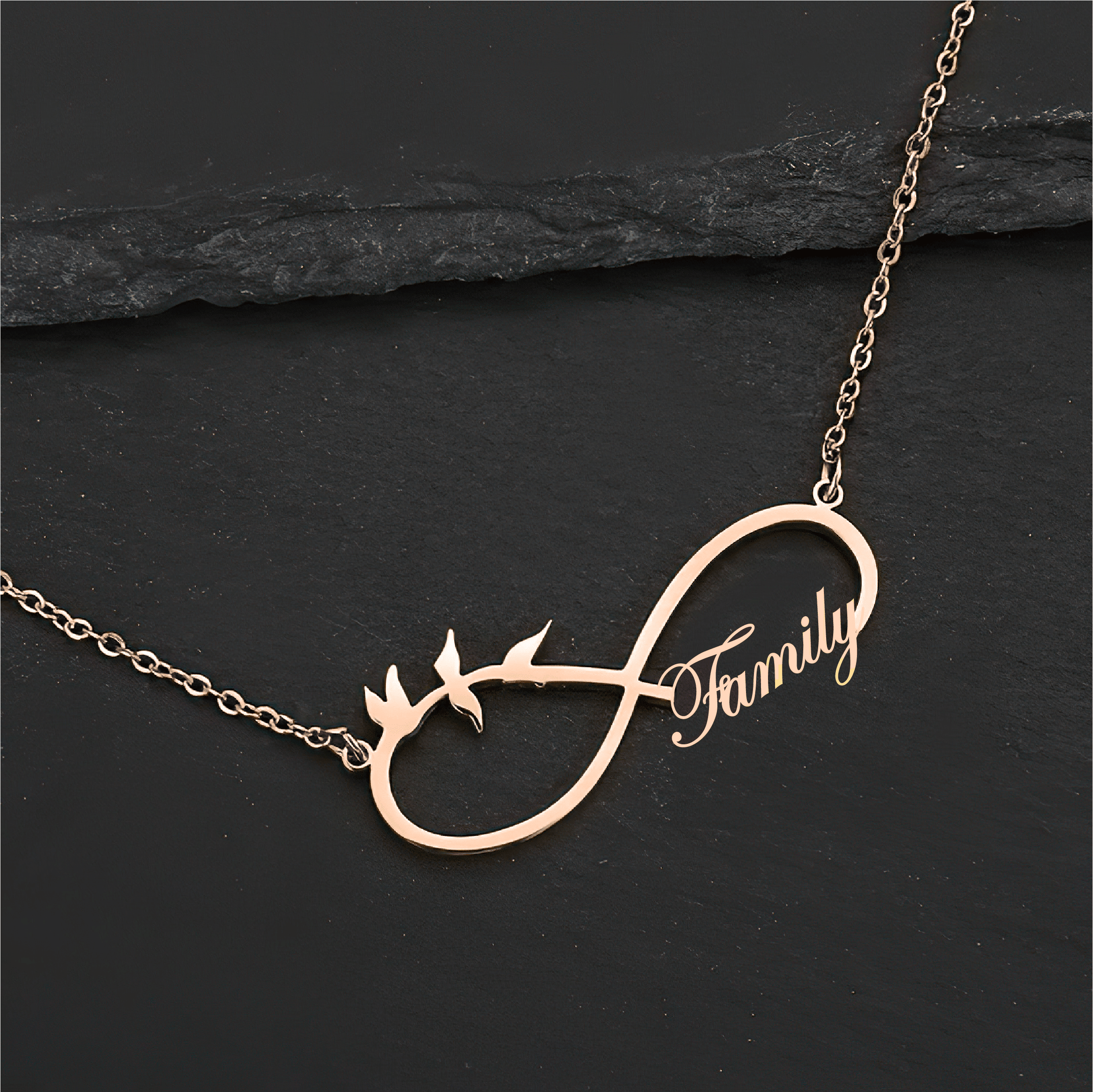 Custom Family Name Infinity Necklace – Personalized Gold Necklace - Alymwndw