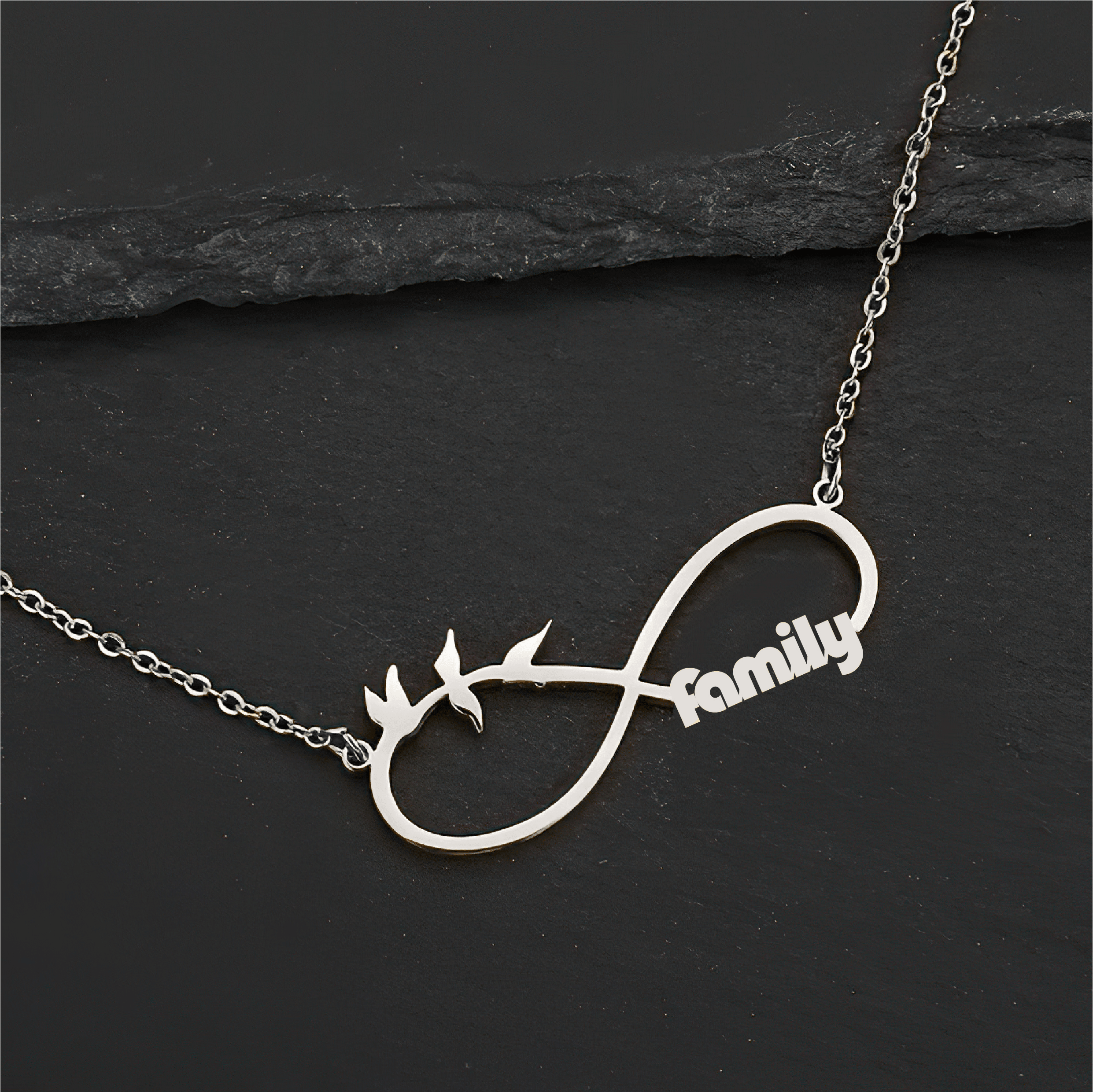 Custom Family Name Infinity Necklace – Personalized Gold Necklace - Alymwndw