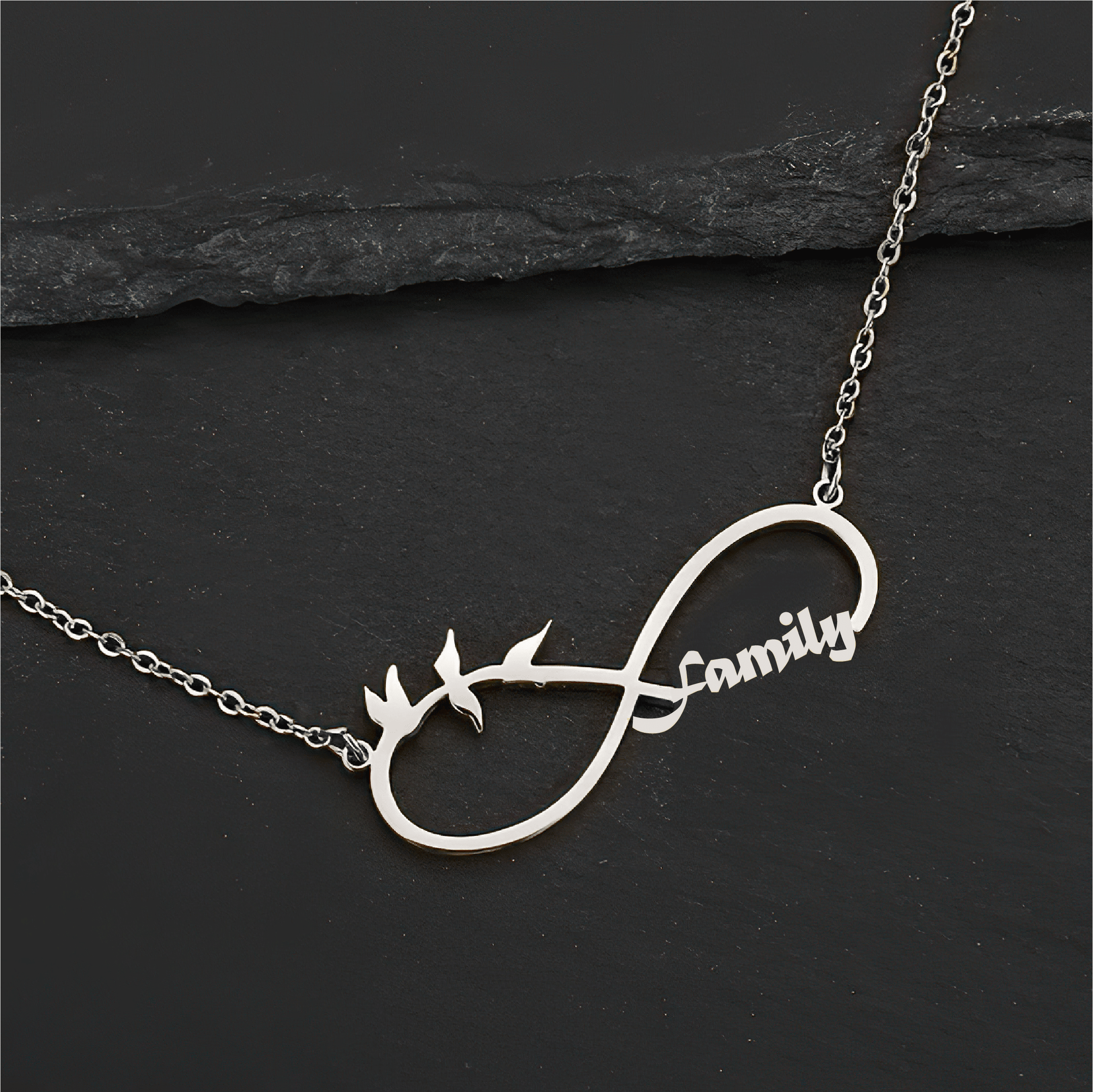 Custom Family Name Infinity Necklace – Personalized Gold Necklace - Alymwndw