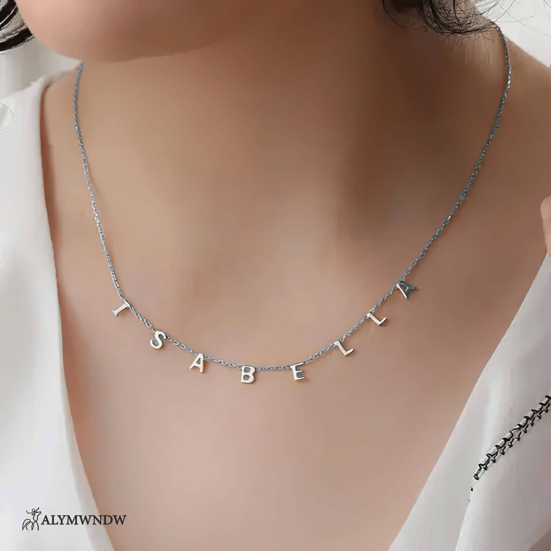 Custom Multi Initial Necklace – Personalized Gold Letter Necklace - Alymwndw
