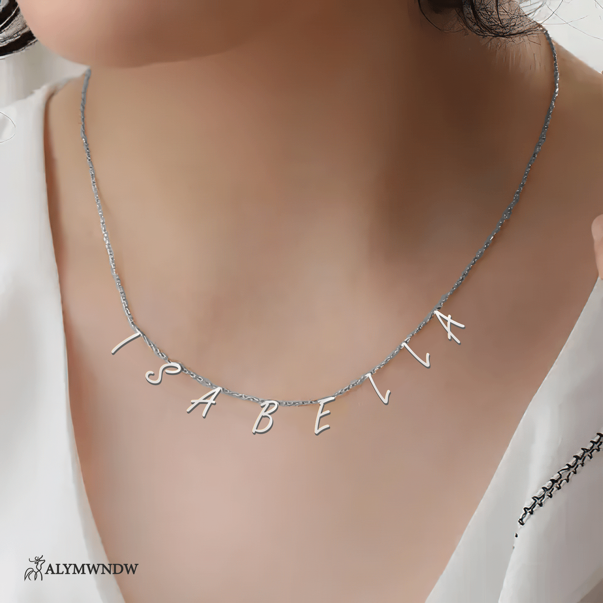 Custom Multi Initial Necklace – Personalized Gold Letter Necklace - Alymwndw