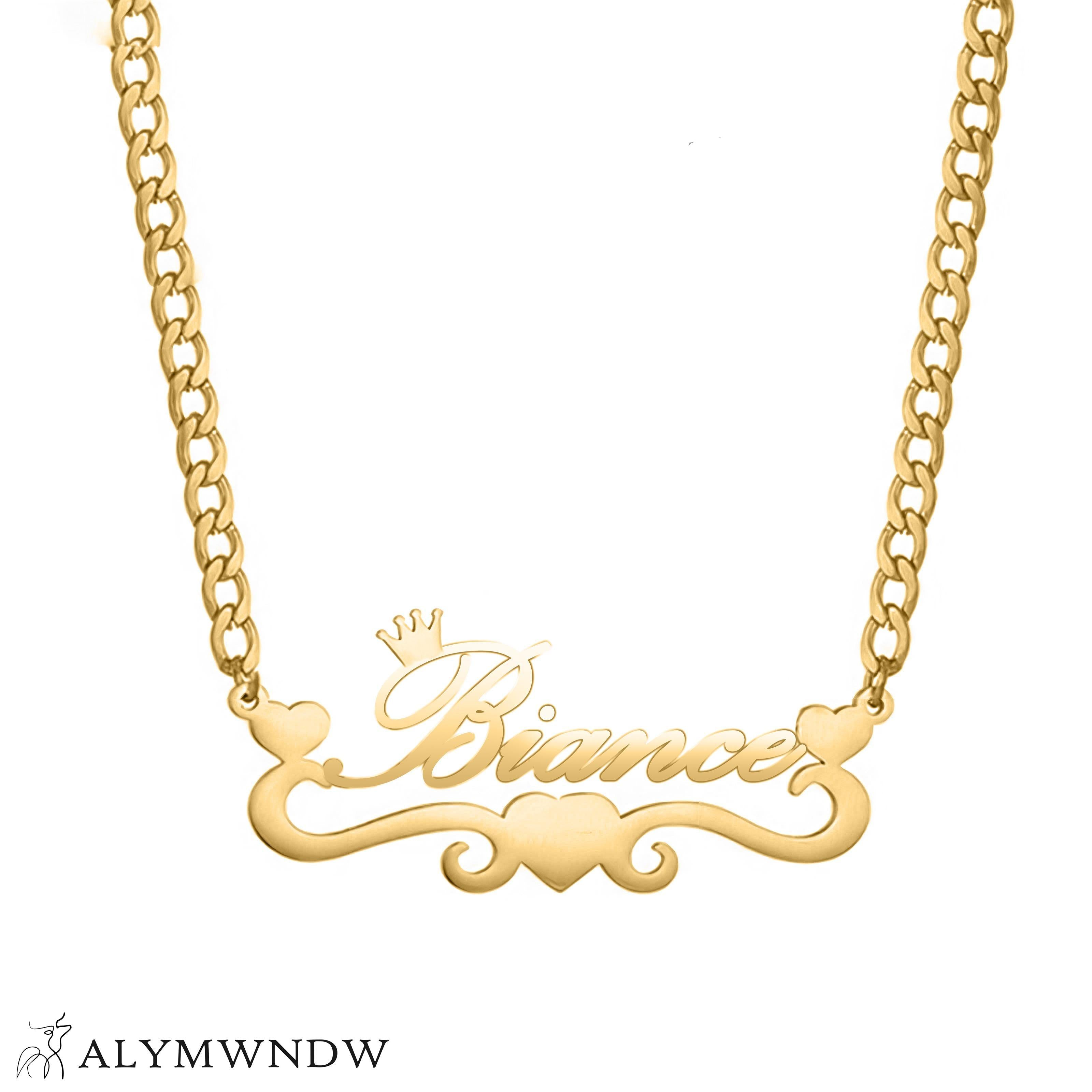 Custom Name Necklace with Crown – Personalized Gold Jewelry - Alymwndw