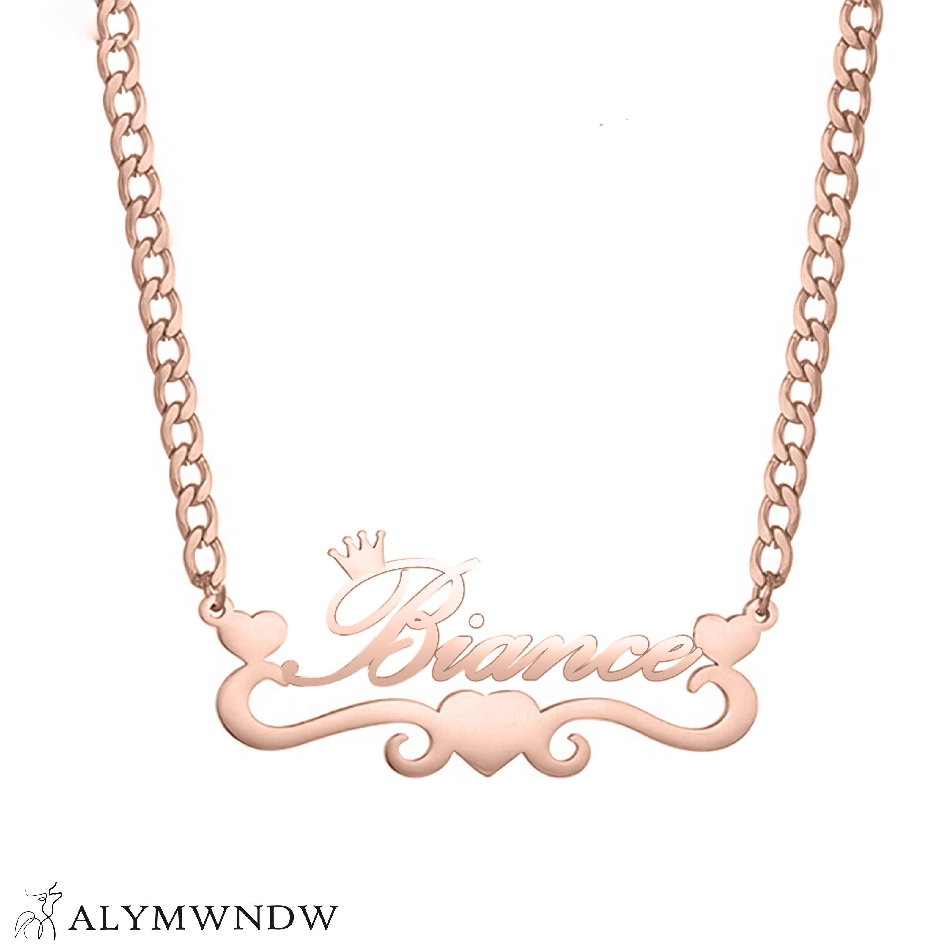 Custom Name Necklace with Crown – Personalized Gold Jewelry - Alymwndw
