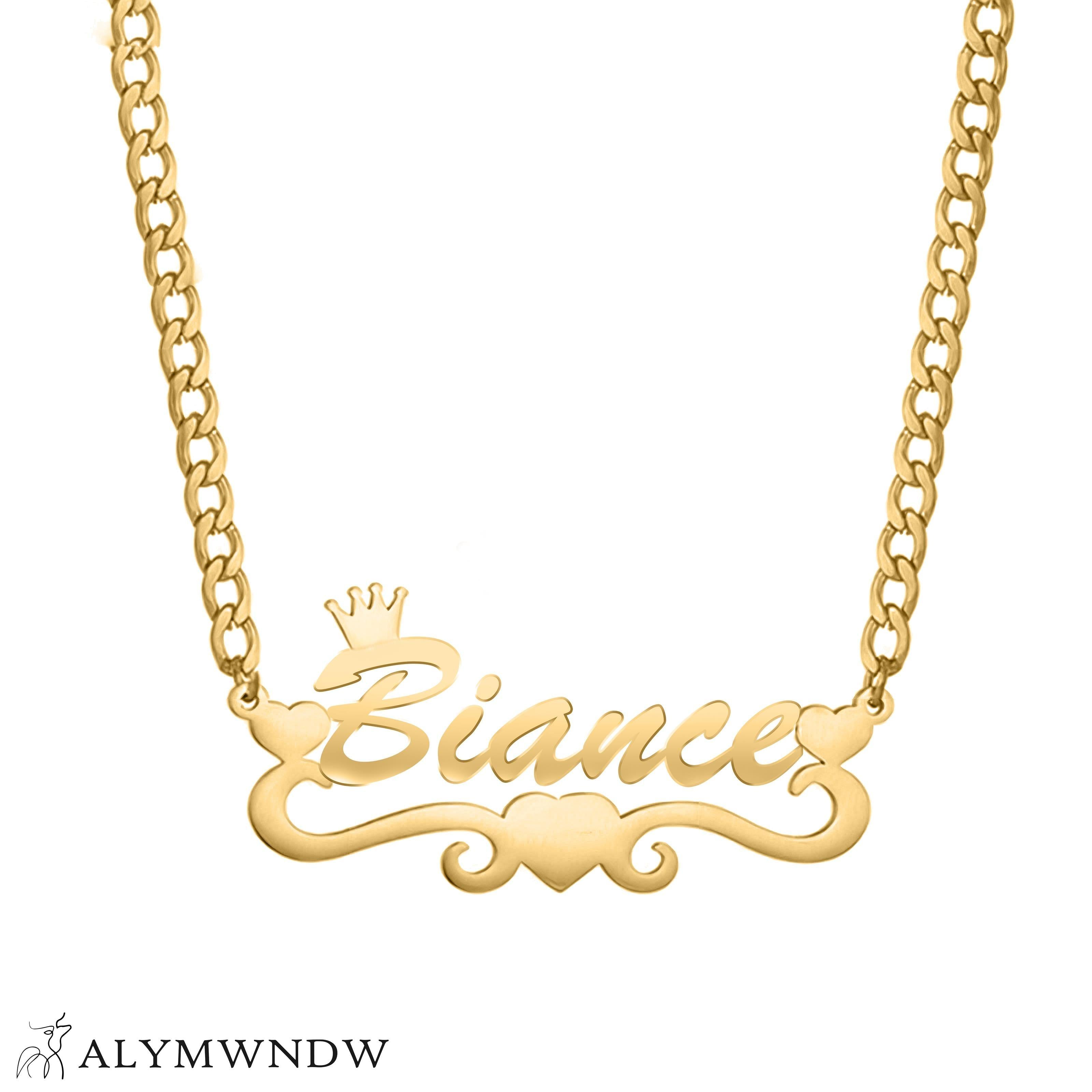 Custom Name Necklace with Crown – Personalized Gold Jewelry - Alymwndw
