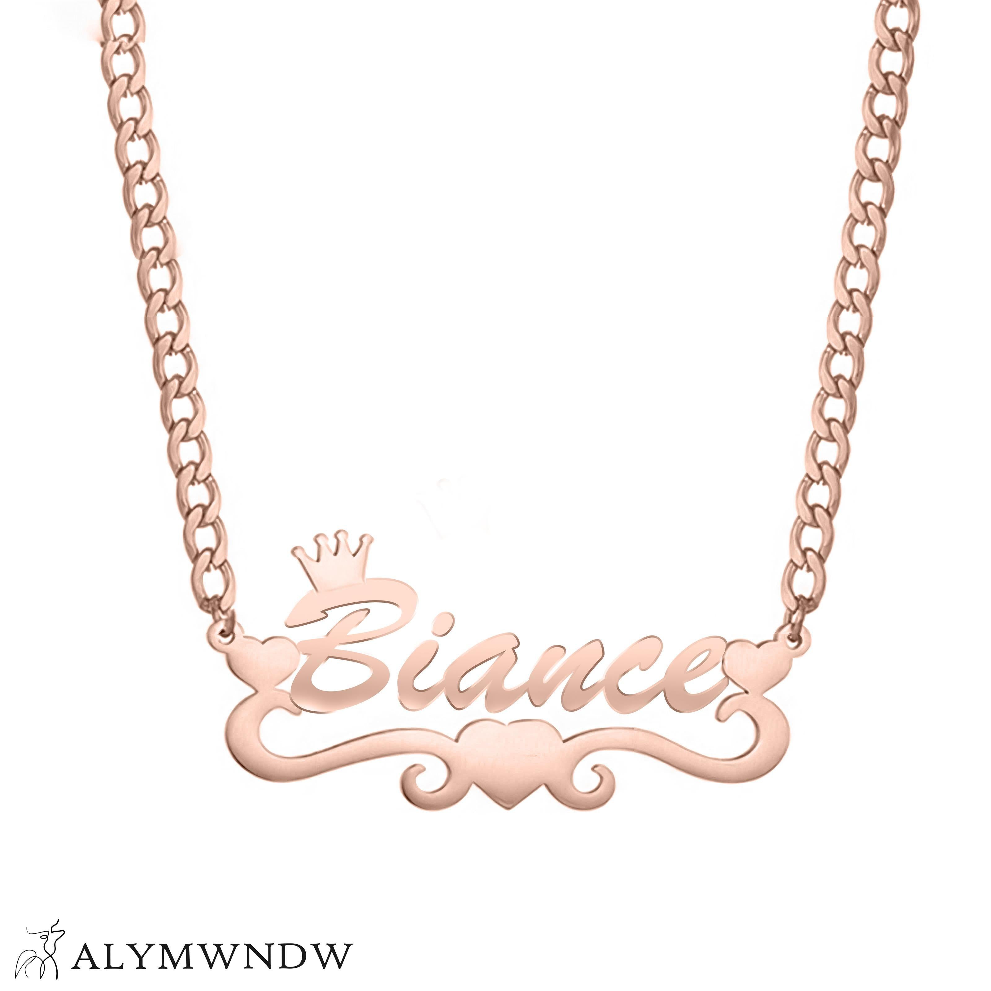 Custom Name Necklace with Crown – Personalized Gold Jewelry - Alymwndw