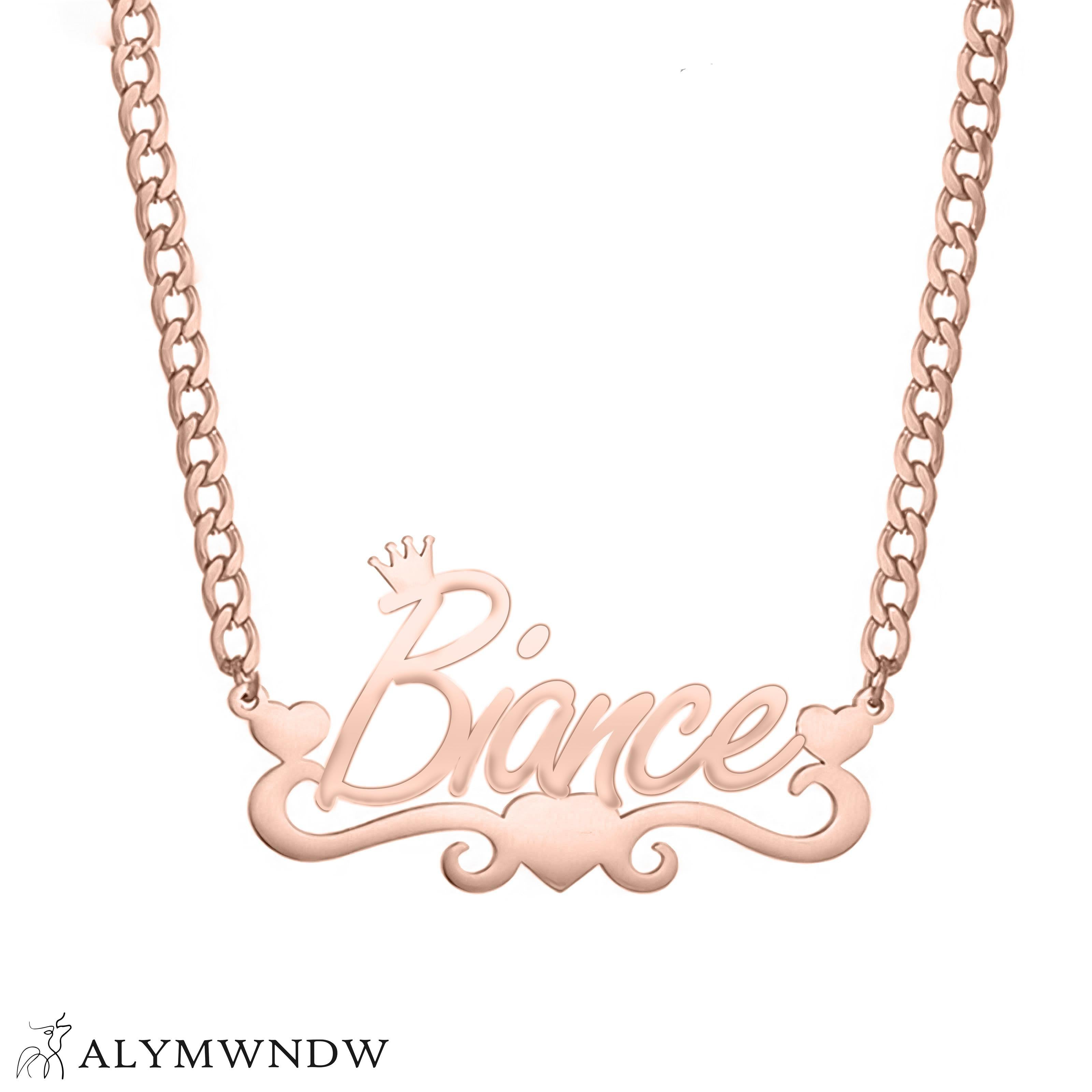 Custom Name Necklace with Crown – Personalized Gold Jewelry - Alymwndw