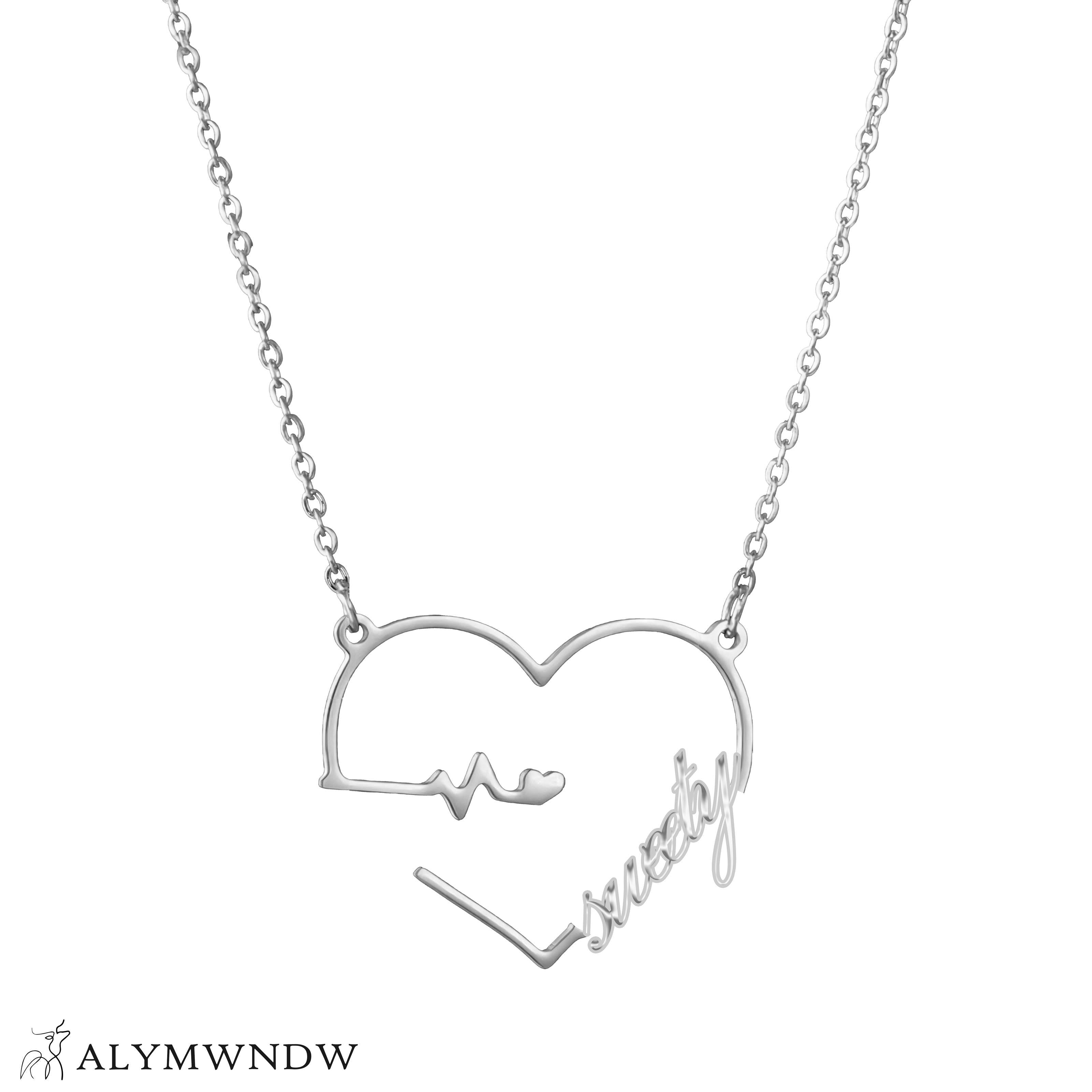 Custom Name Necklace with Heart – Personalized Gold Jewelry - Alymwndw