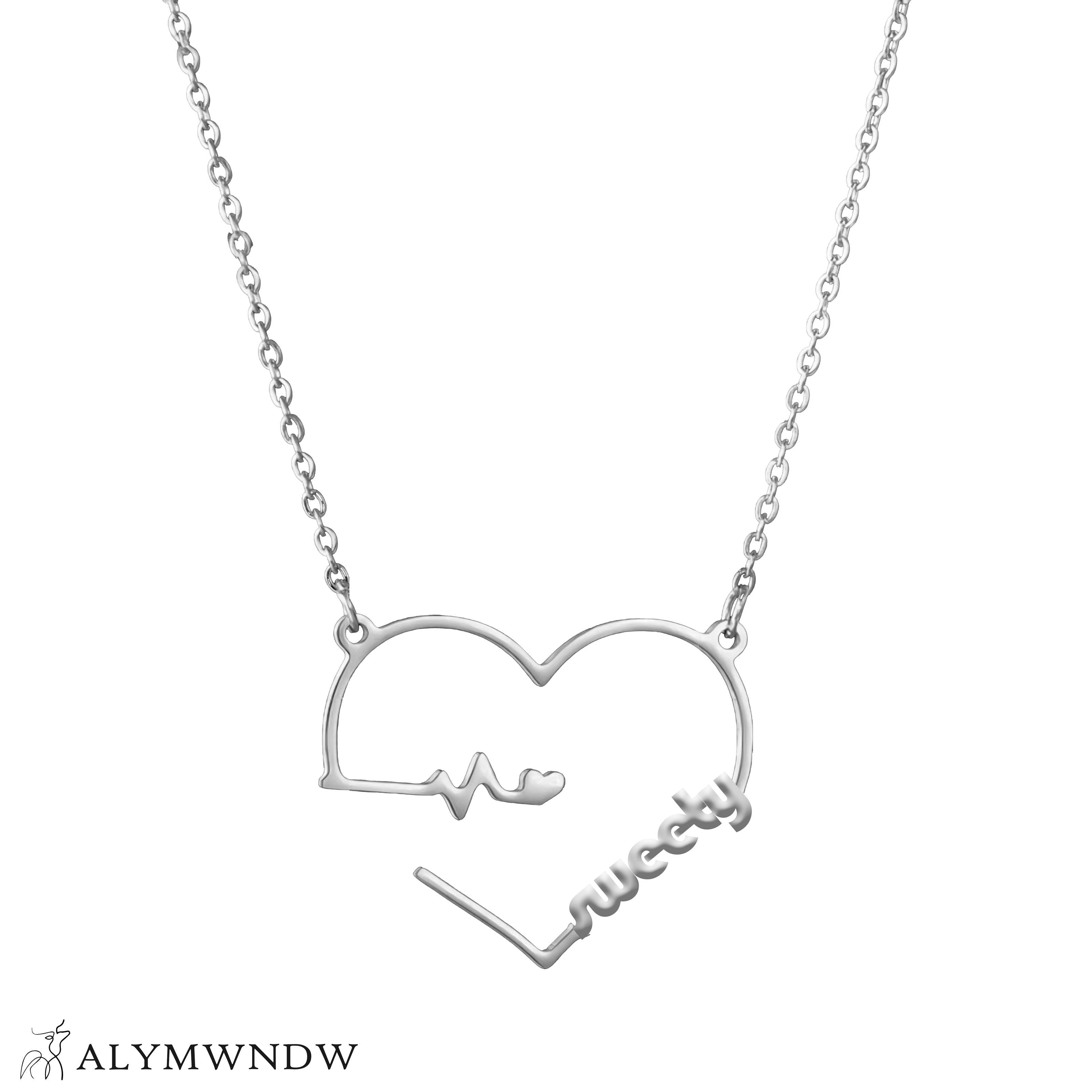 Custom Name Necklace with Heart – Personalized Gold Jewelry - Alymwndw