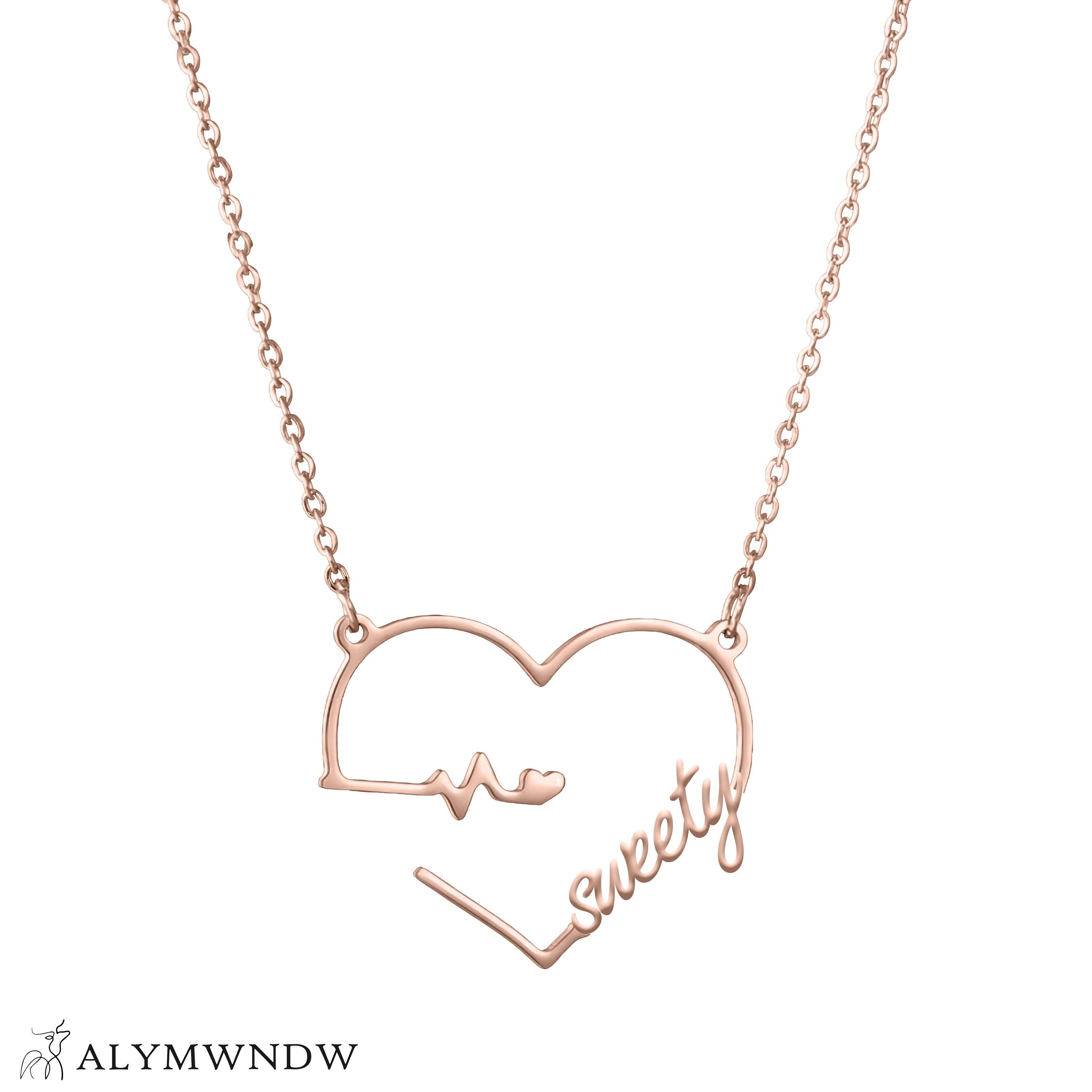 Custom Name Necklace with Heart – Personalized Gold Jewelry - Alymwndw