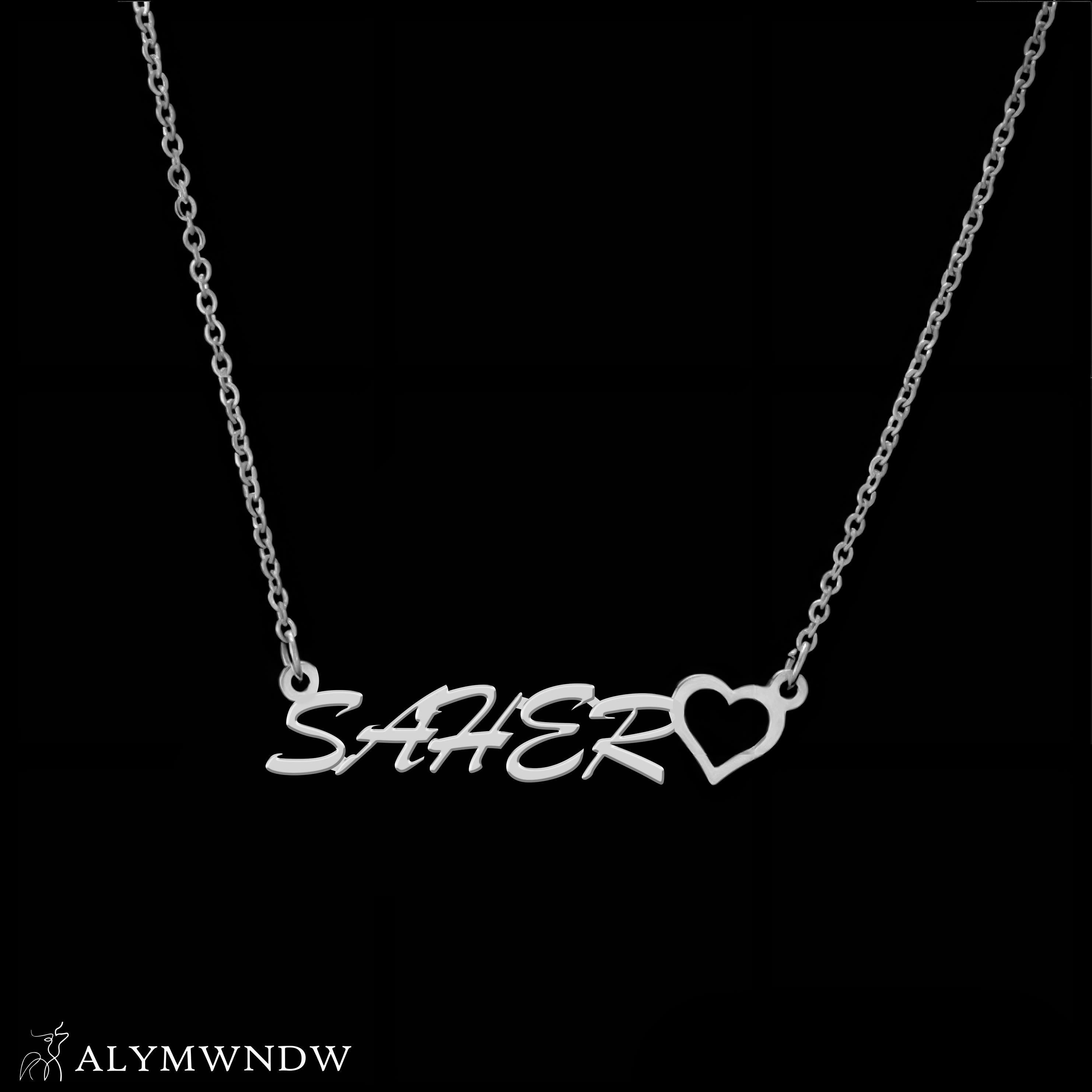 Custom Name Necklace with Heart – Personalized Gold Jewelry for Women - Alymwndw